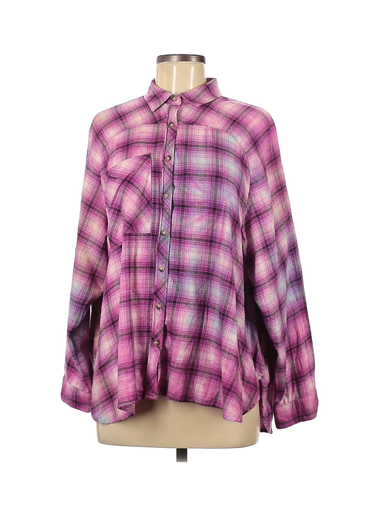 BDG Women Purple Long Sleeve Button-Down Shirt M | eBay