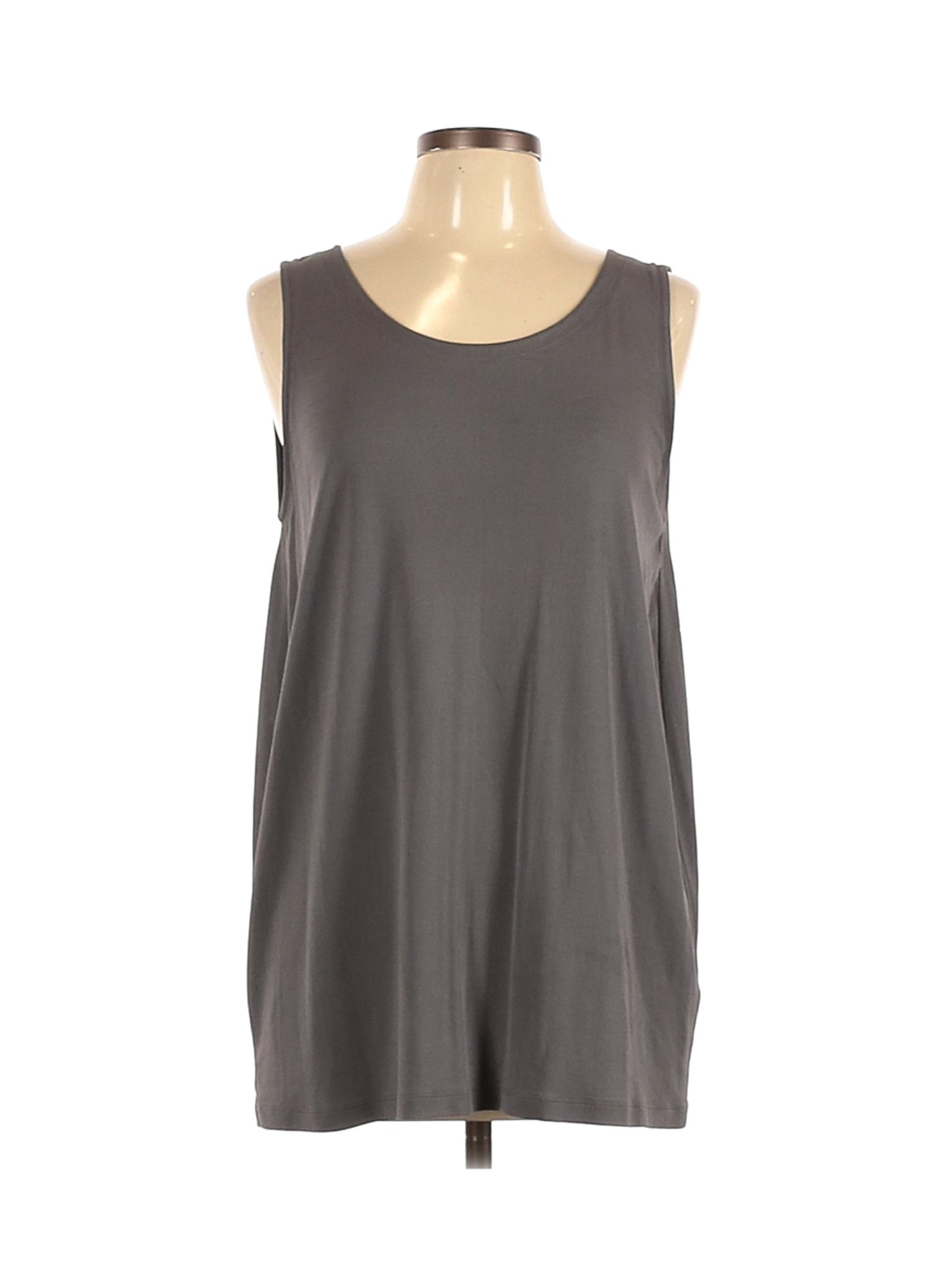 Eileen Fisher Women Gray Sleeveless Silk Top L Petites | eBay