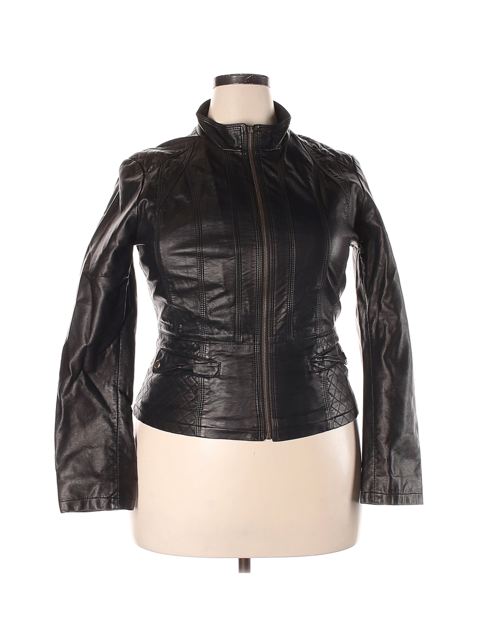 giacca faux leather jacket