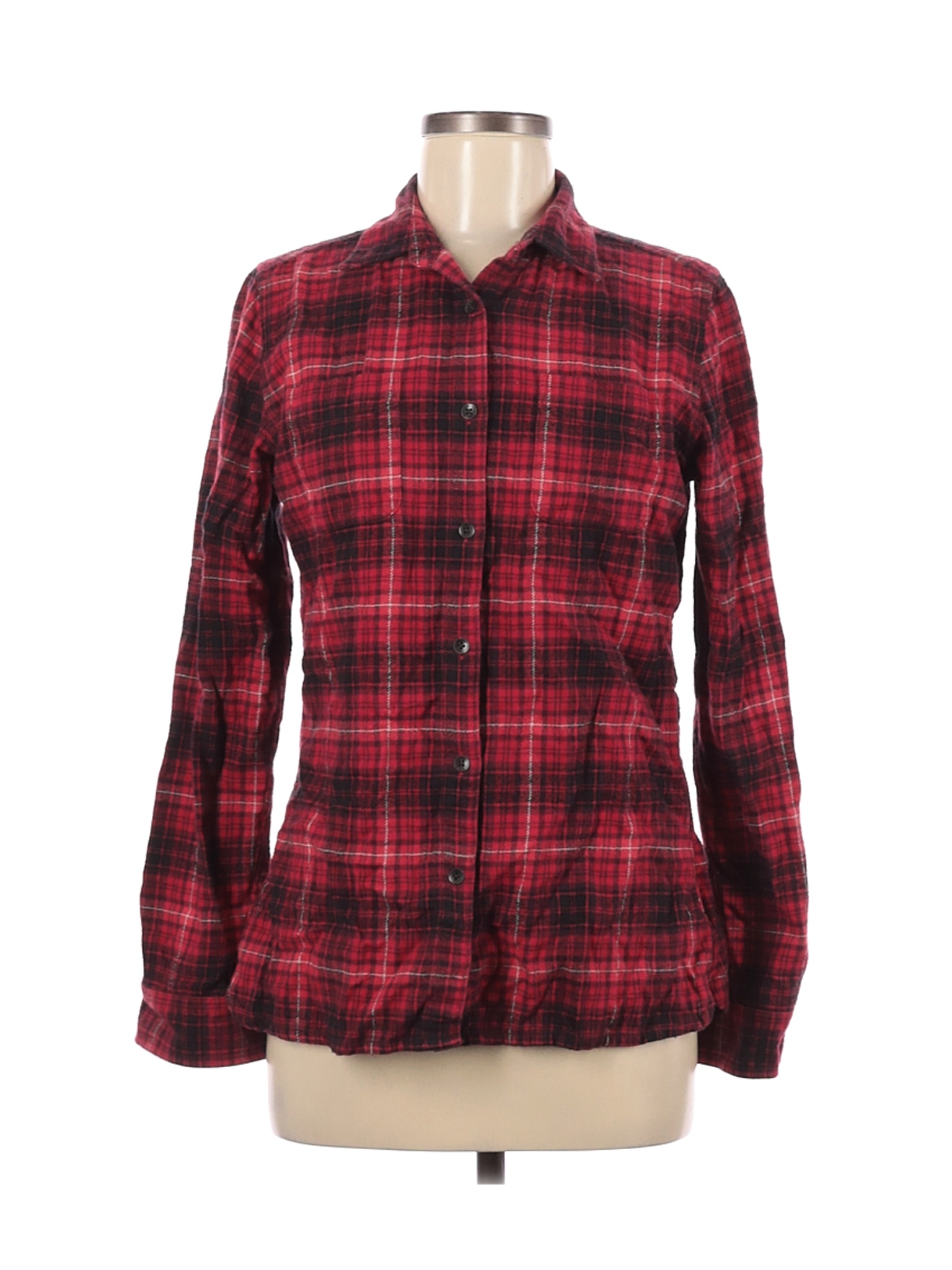 Woolrich Women Red Long Sleeve Button-Down Shirt M | eBay