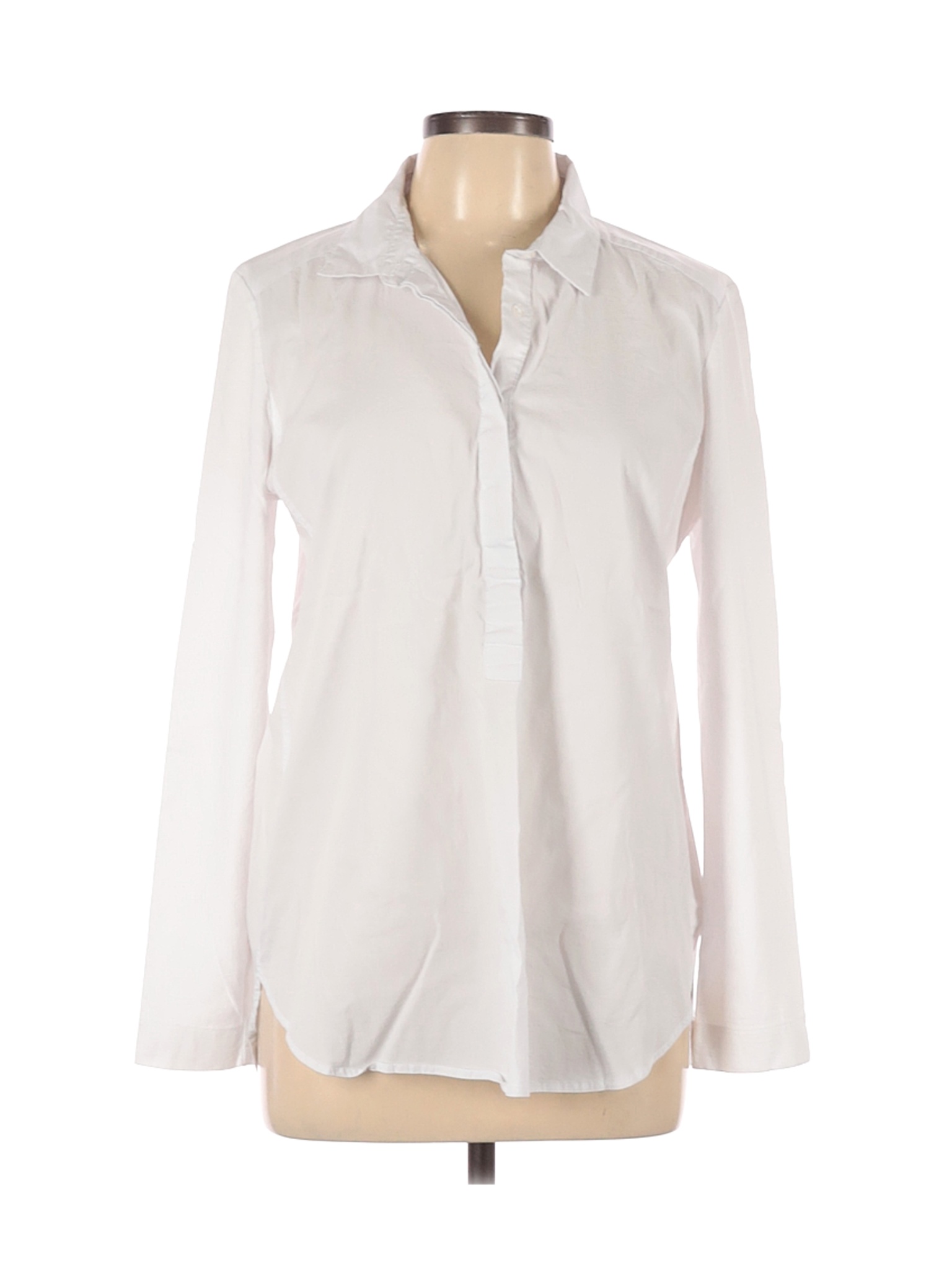 English Laundry Women White Long Sleeve Button-Down Shirt L | eBay