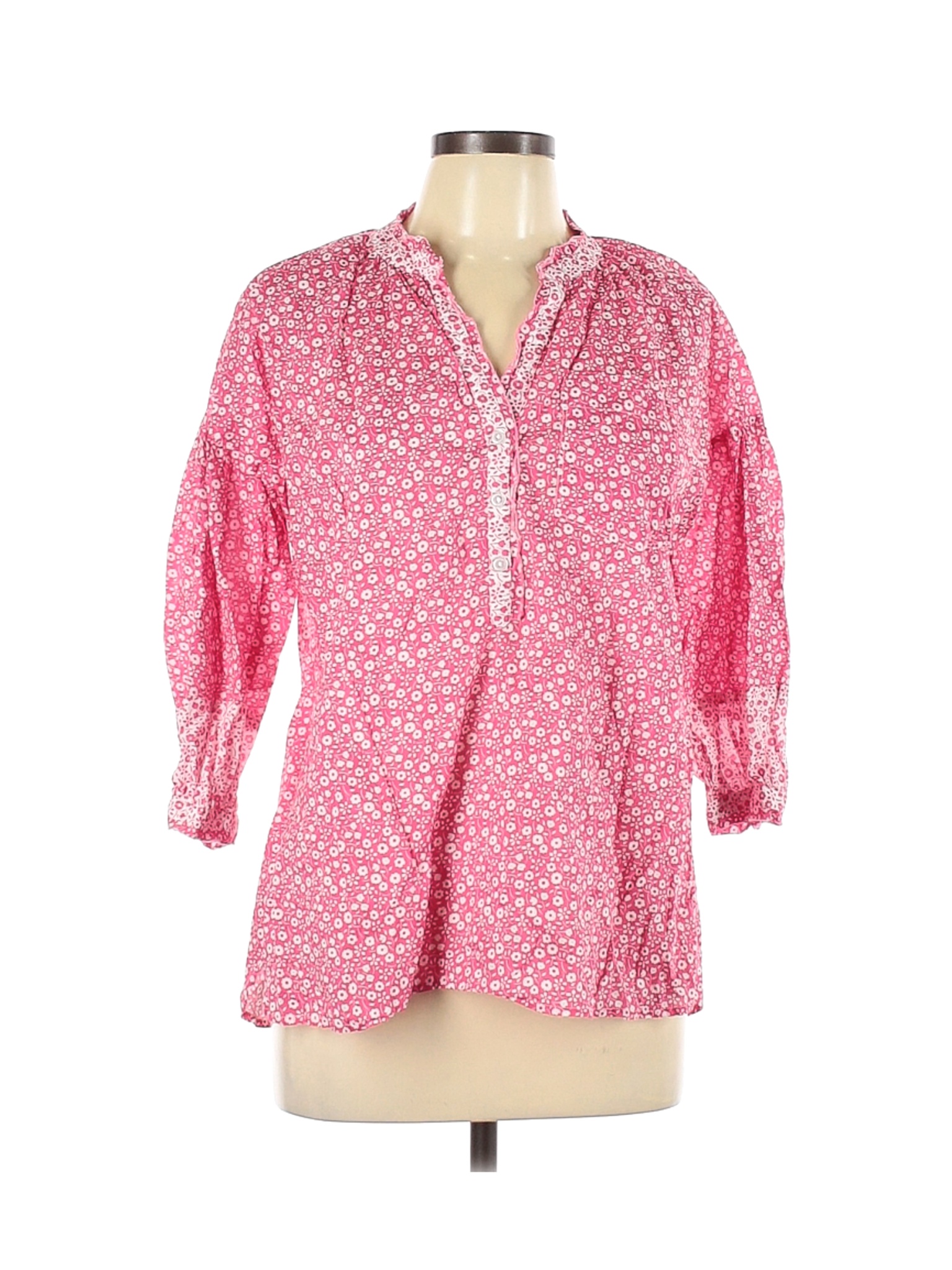 Tuckernuck Women Pink 3/4 Sleeve Blouse L | eBay