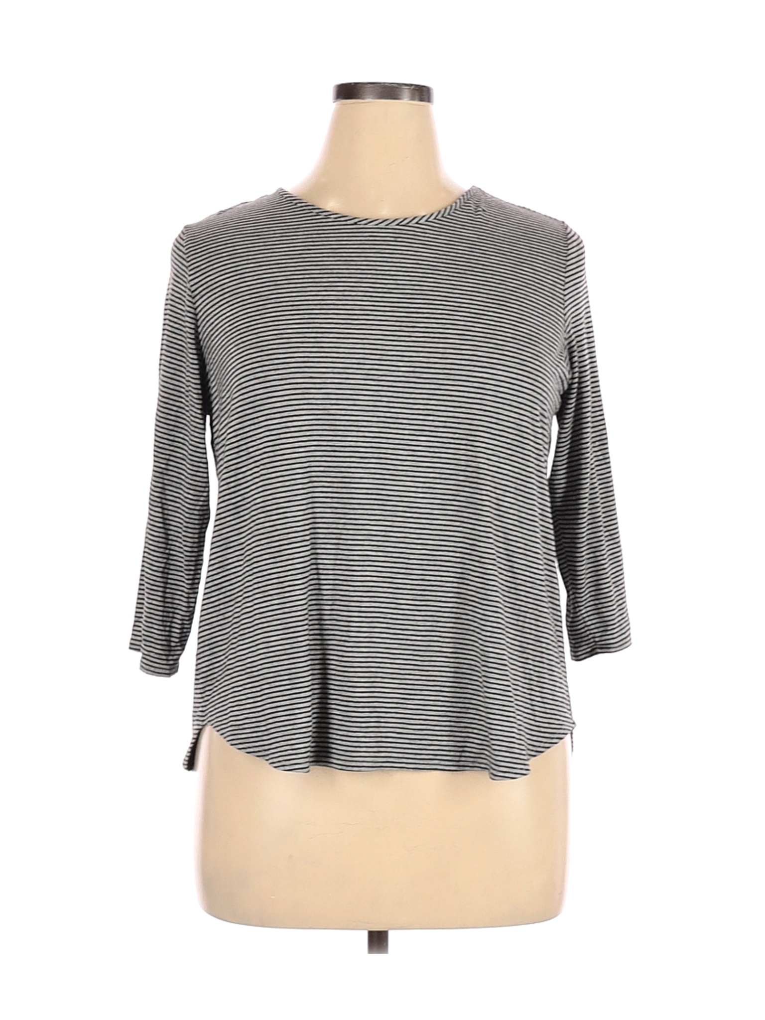 Workshop Republic Clothing Women Gray Long Sleeve T-Shirt 1X Plus | eBay