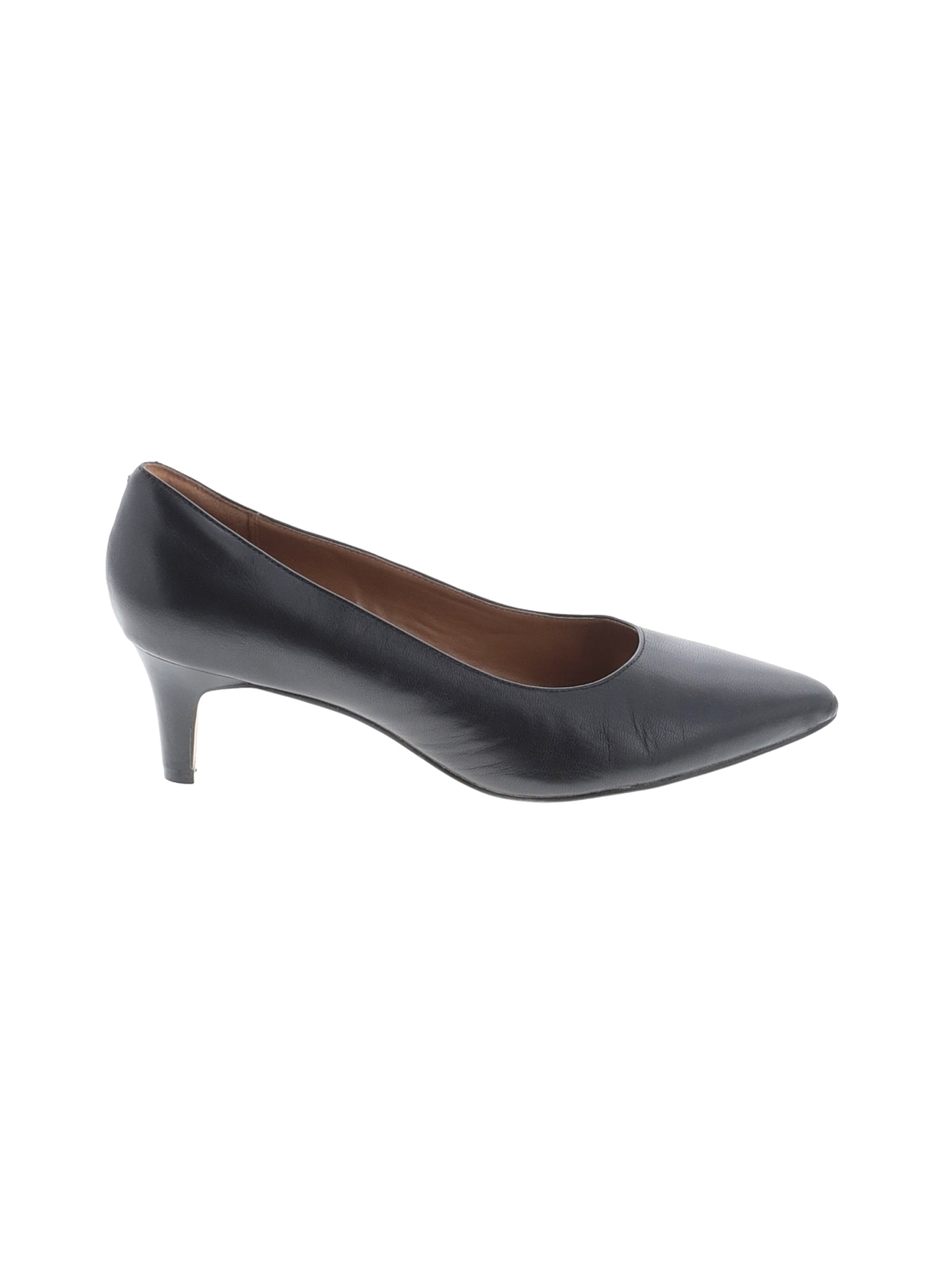 clarks black leather heels