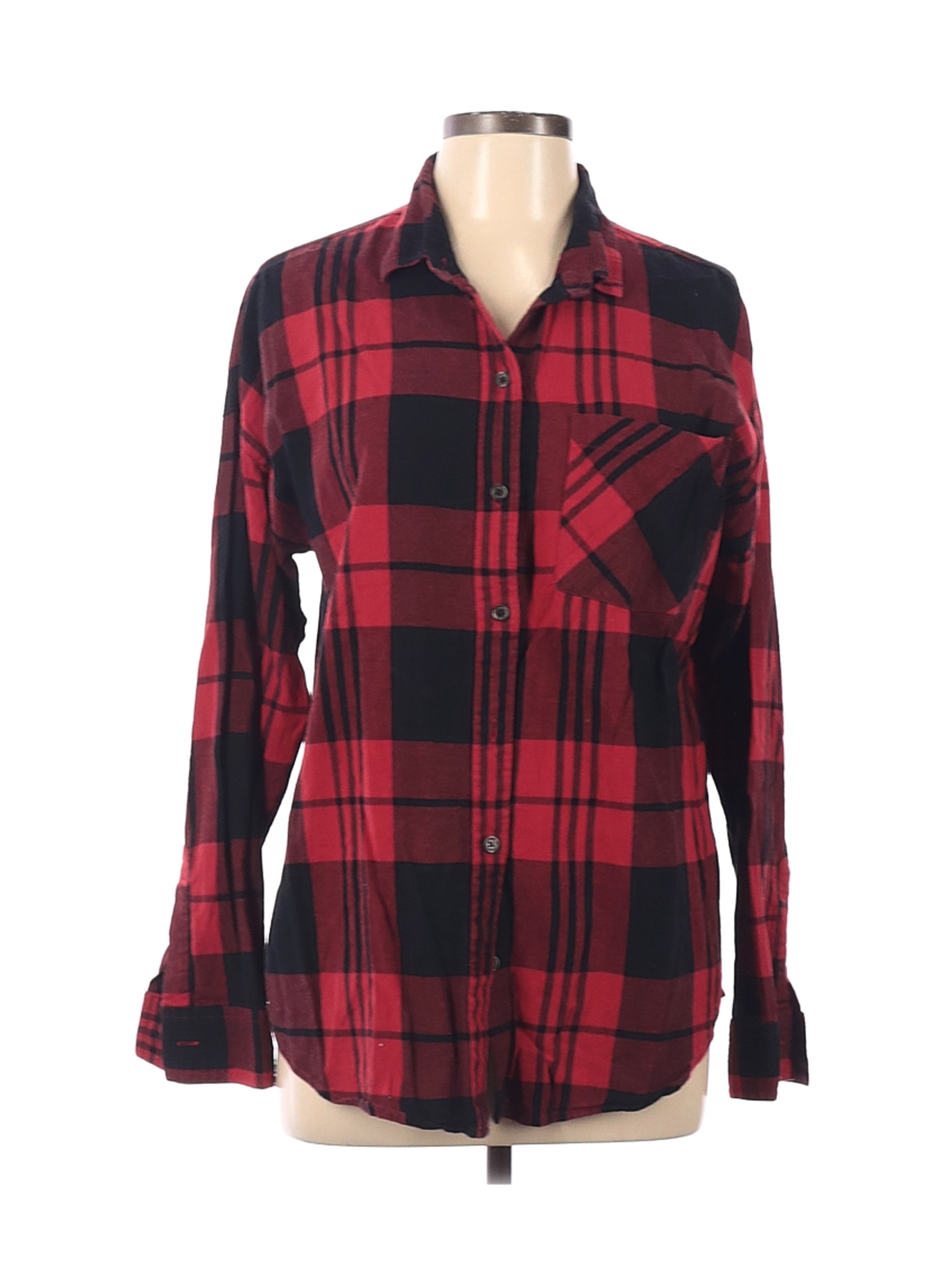 Old Navy Women Red Long Sleeve Button-Down Shirt L | eBay