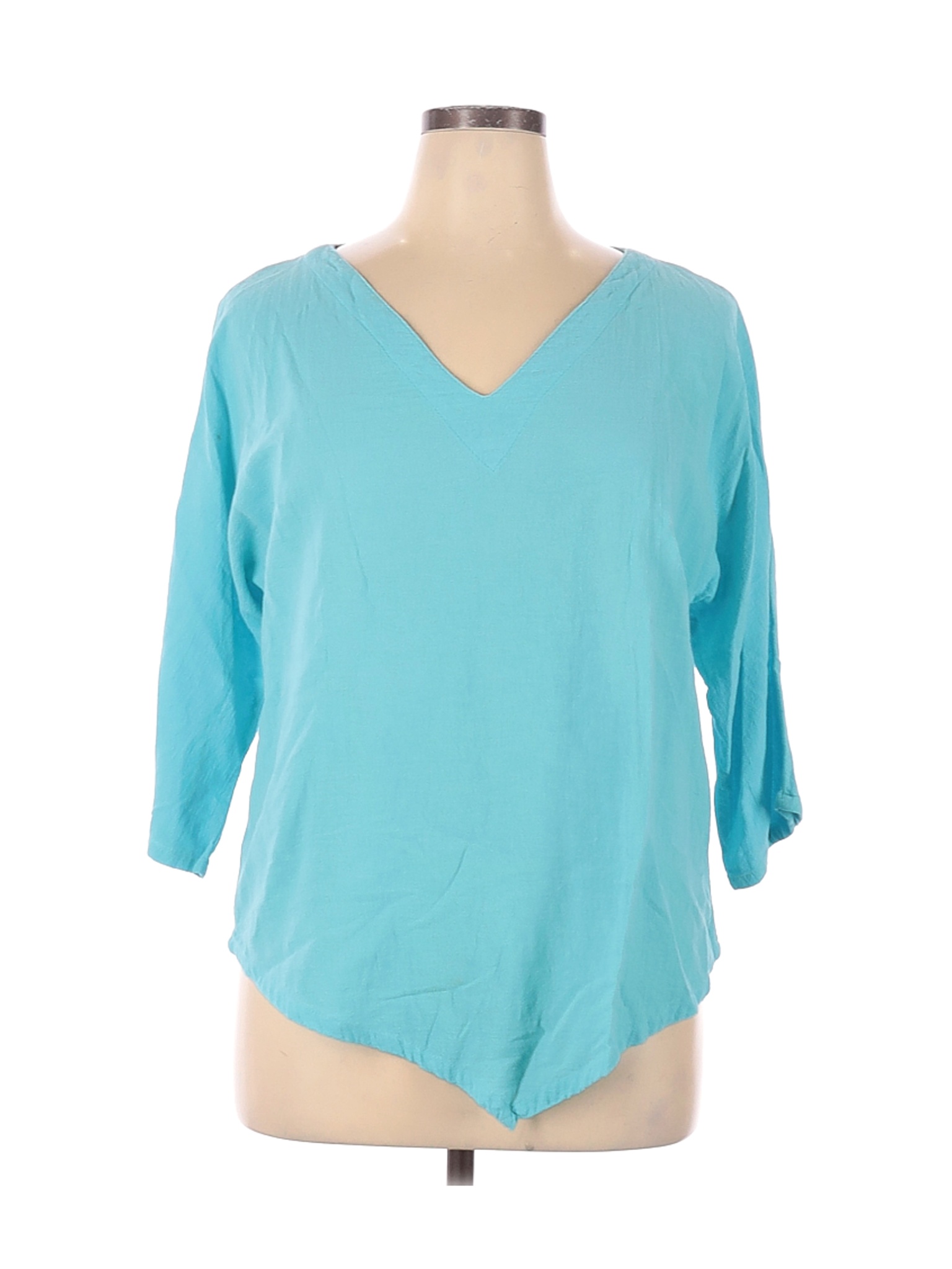 Lulu-B Women Blue 3/4 Sleeve Blouse XL | eBay