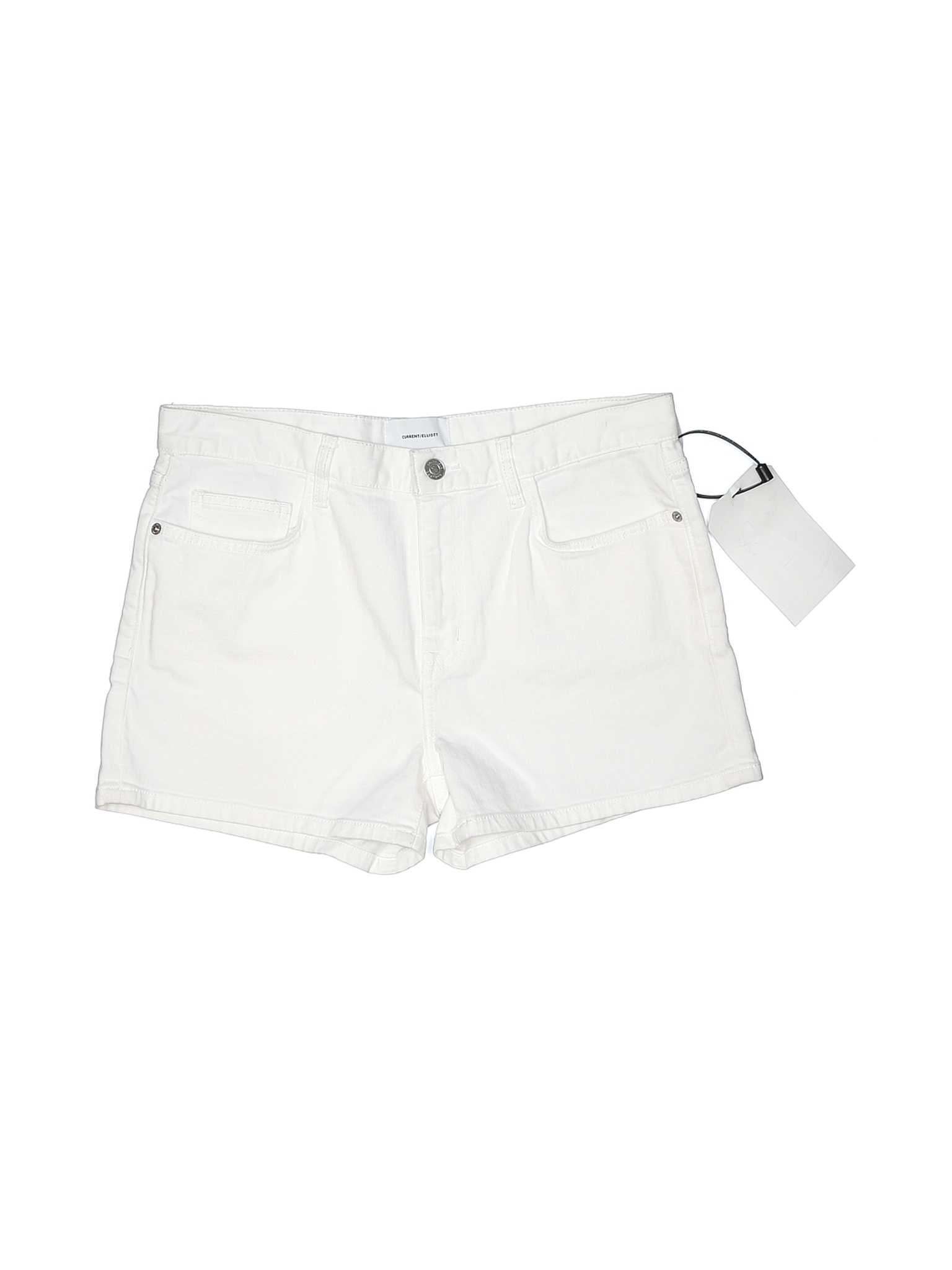 NWT Current/Elliott Women White Denim Shorts 30W | eBay