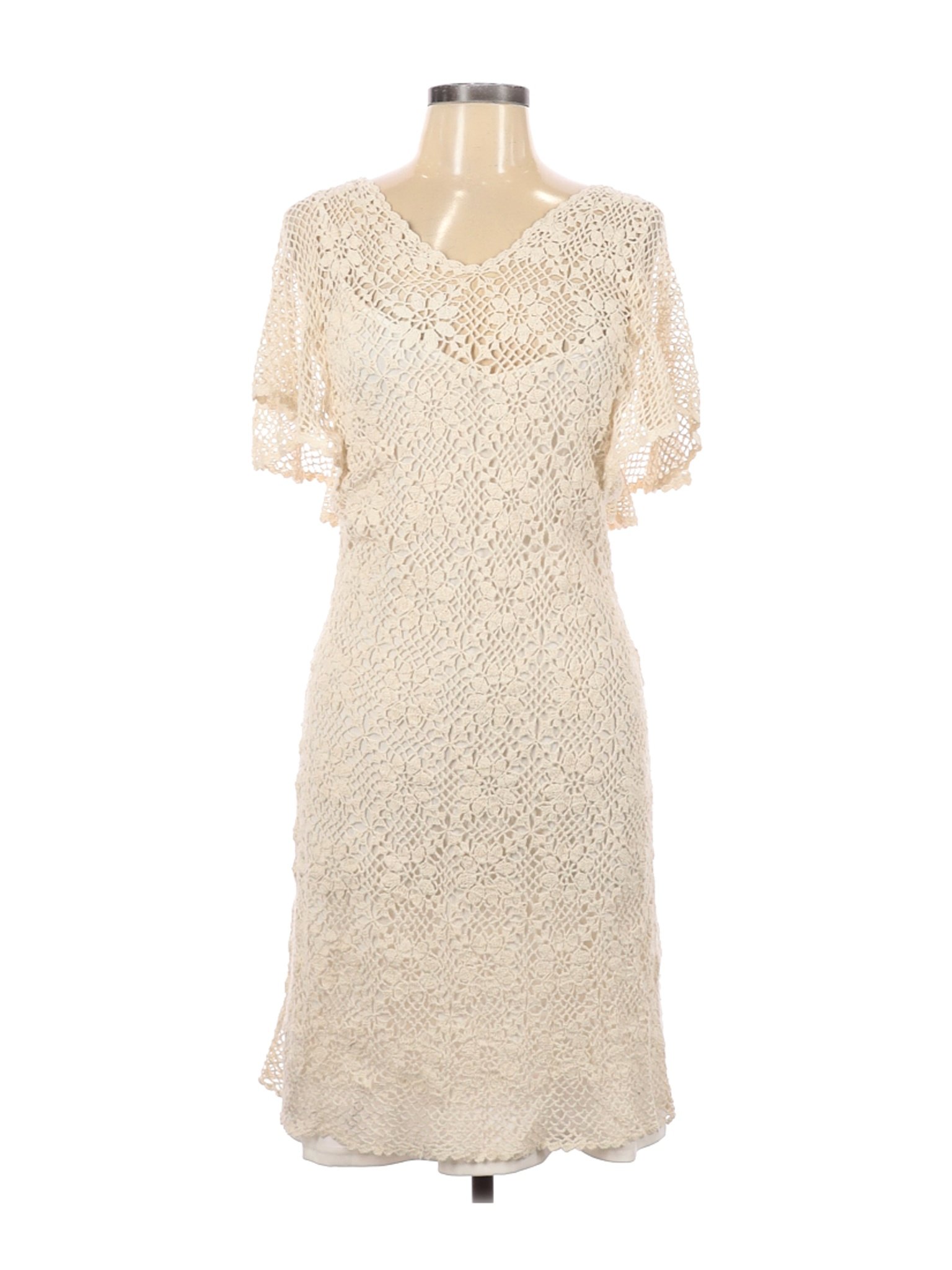 Newport News Women Ivory Casual Dress M | eBay