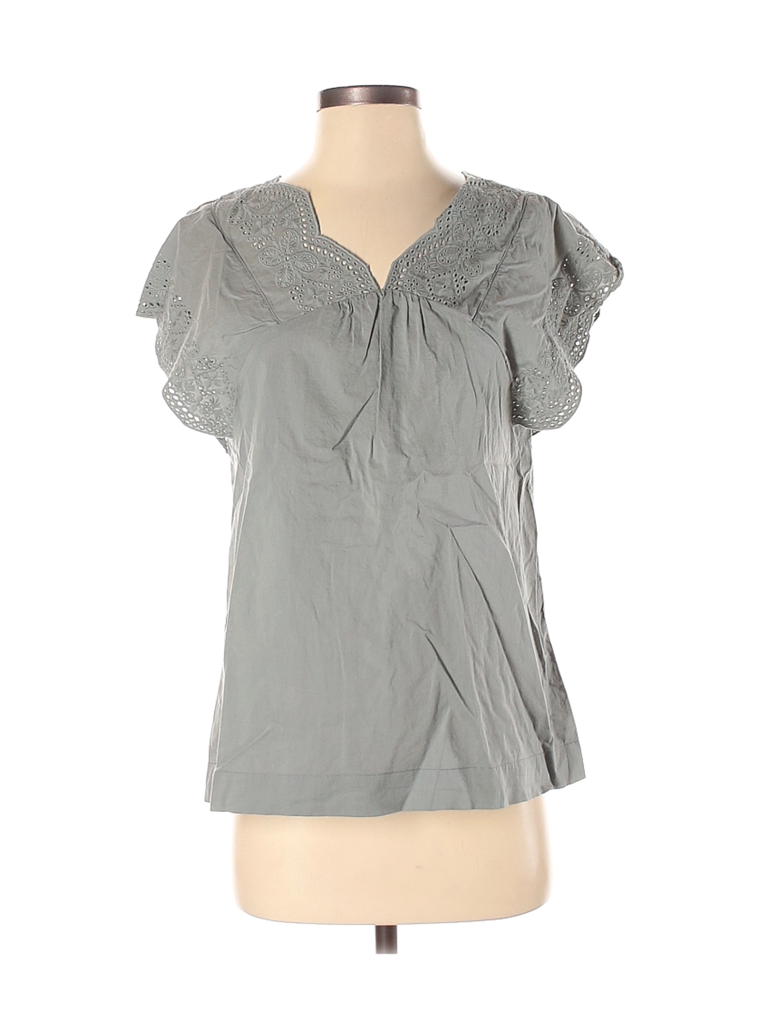 Sonoma Goods for Life Women Gray Short Sleeve Blouse S | eBay