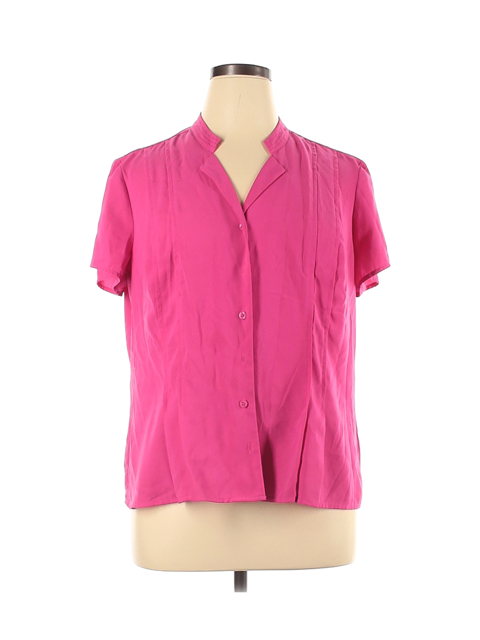 Dana Buchman Women Pink Short Sleeve Blouse XL | eBay