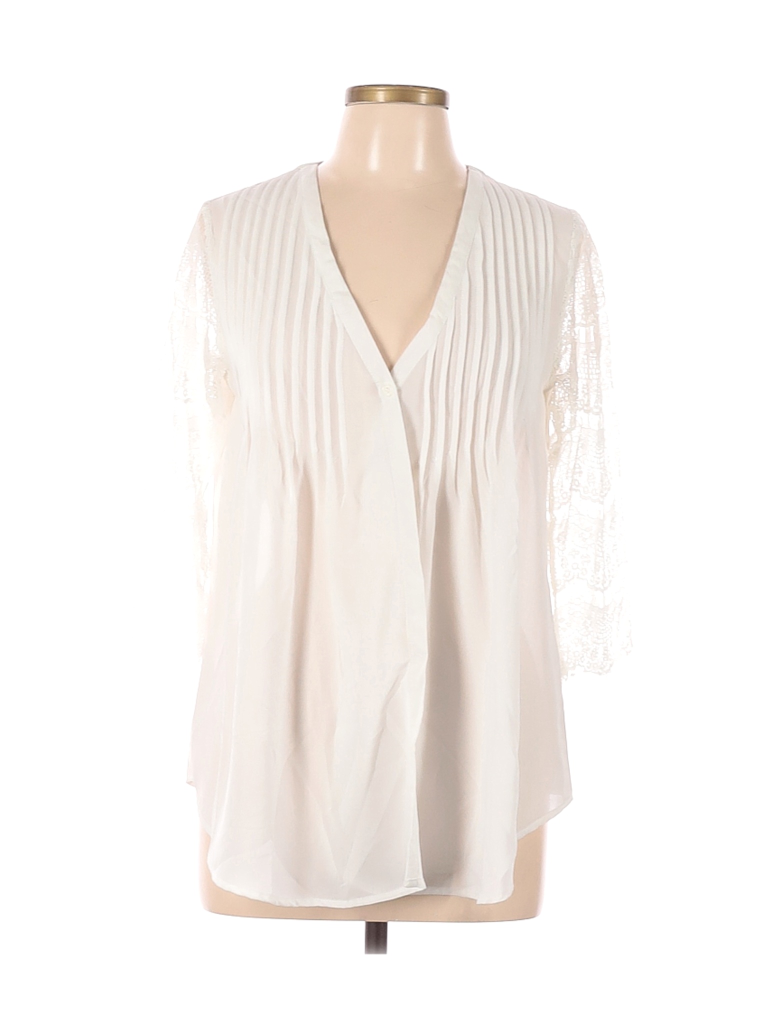 Love Stitch Solid Ivory White 3/4 Sleeve Blouse Size M - 77% off | thredUP