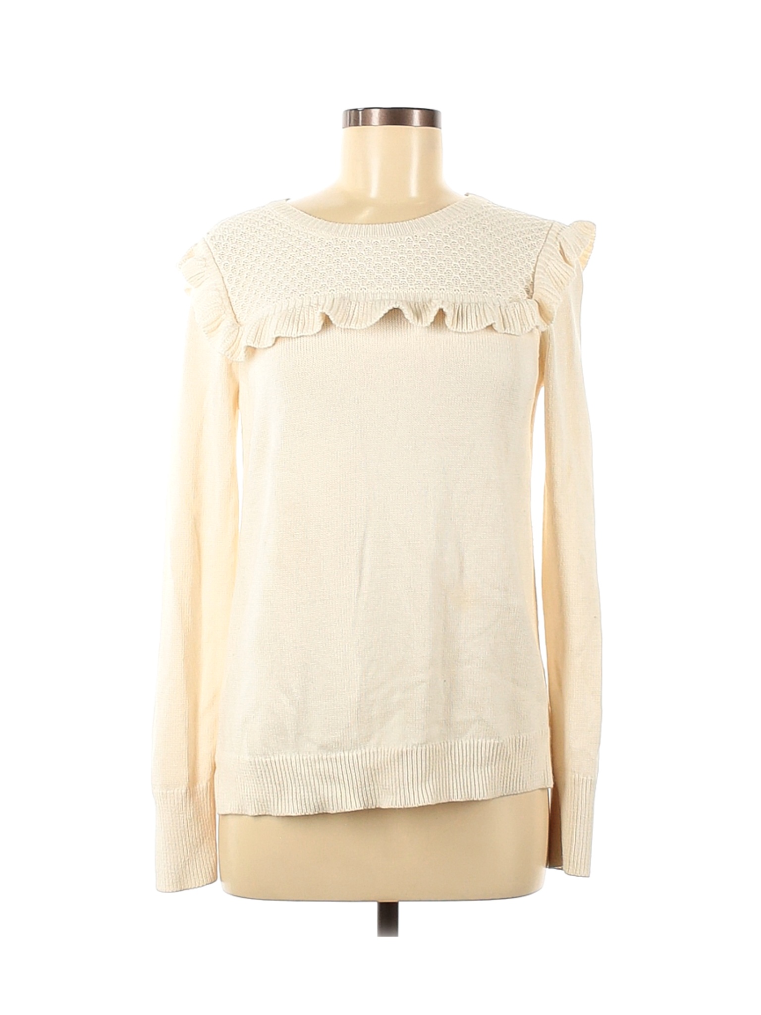 Ann Taylor LOFT Women Ivory Pullover Sweater M | eBay