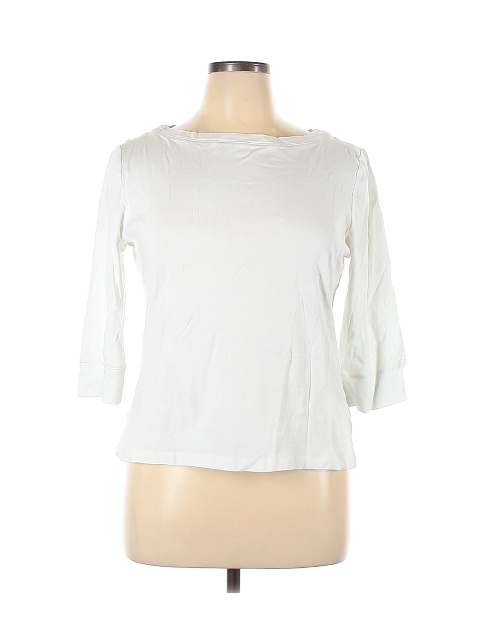 Jones New York Signature Women White 3/4 Sleeve T-Shirt XL | eBay