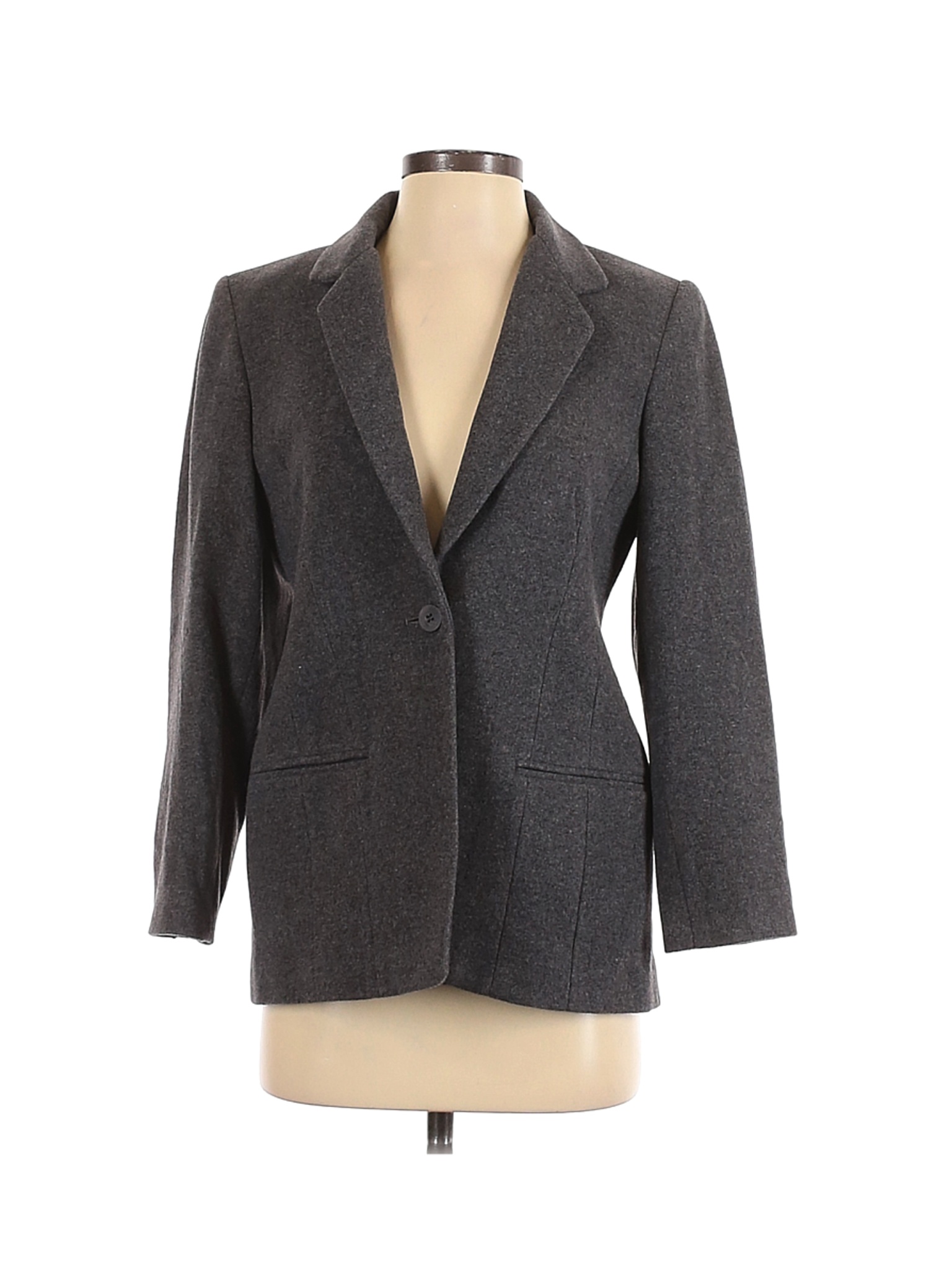 Kate Hill Women Gray Wool Blazer 2 Petites | eBay