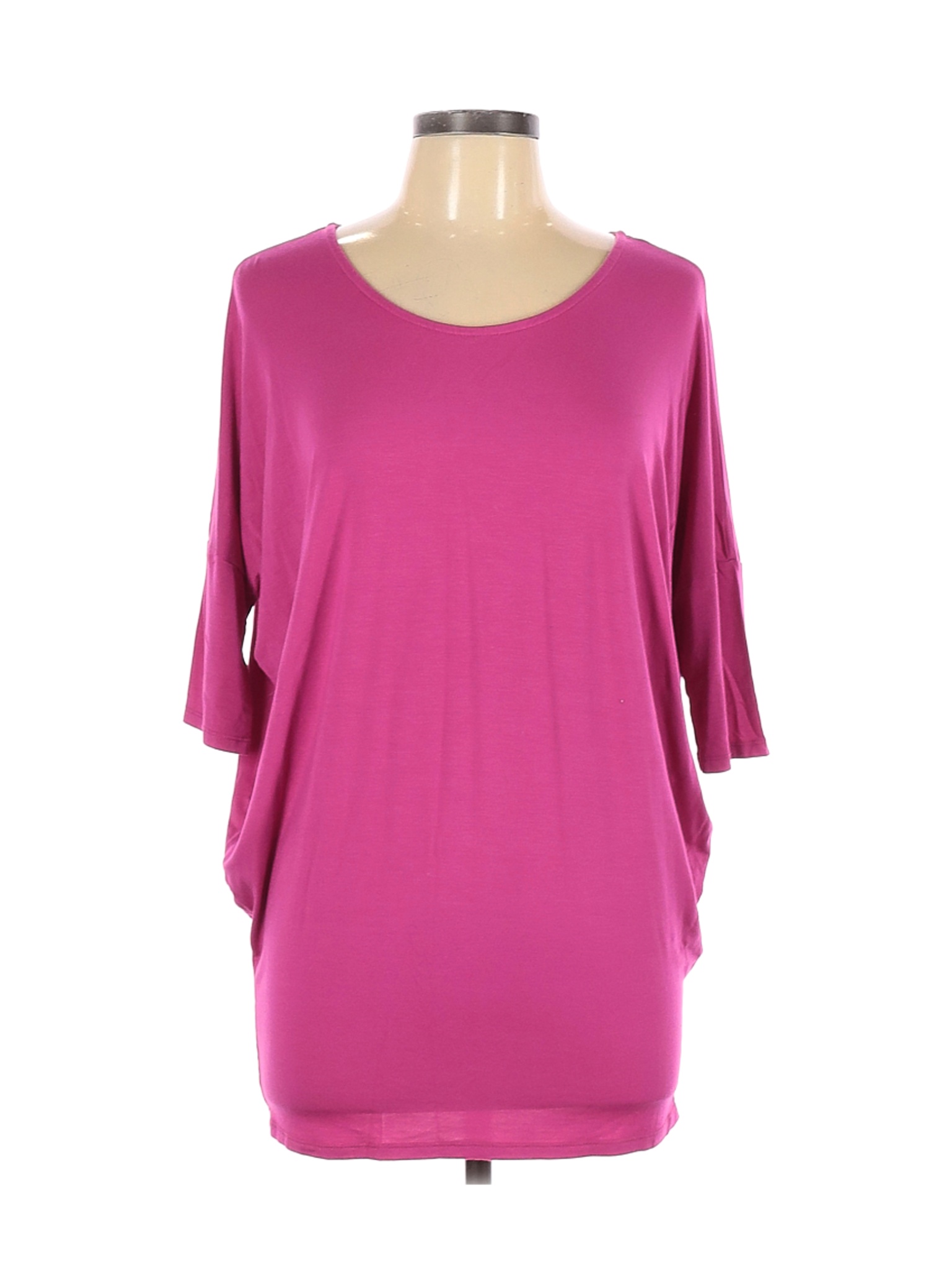 Agnes & Dora Solid Pink Short Sleeve T-Shirt Size L - 73% off | thredUP