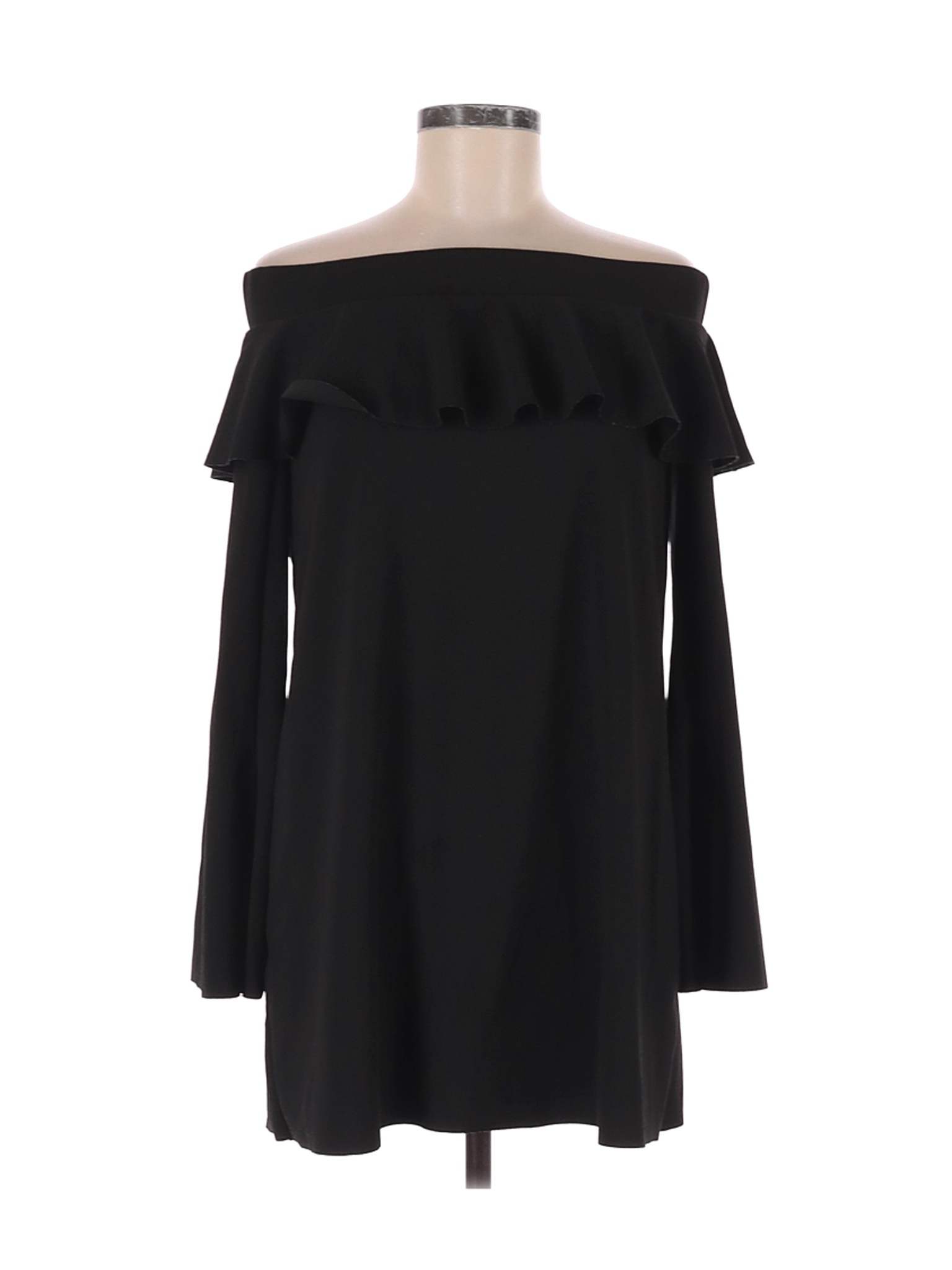 Zara Women Black Long Sleeve Blouse M | eBay