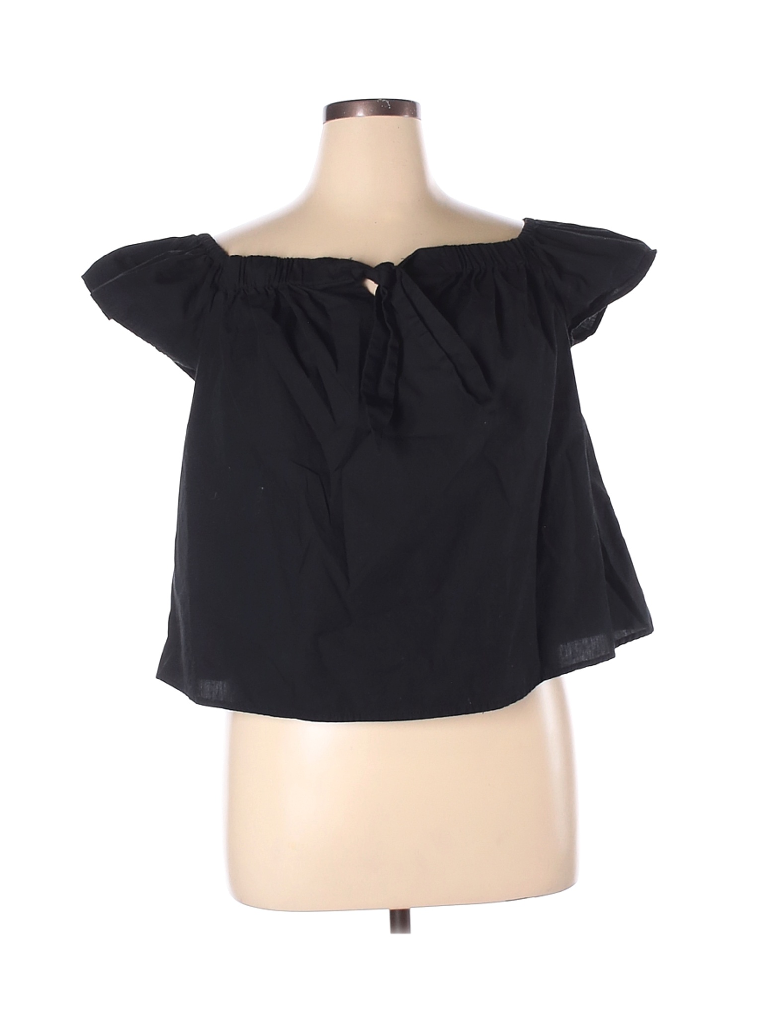 Who What Wear Women Black Short Sleeve Blouse XL | eBay