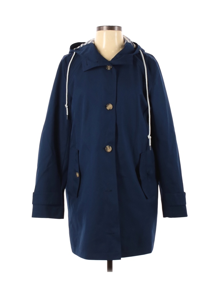 Lands' End 100% Polyester Solid Blue Coat Size S - 81% off | thredUP