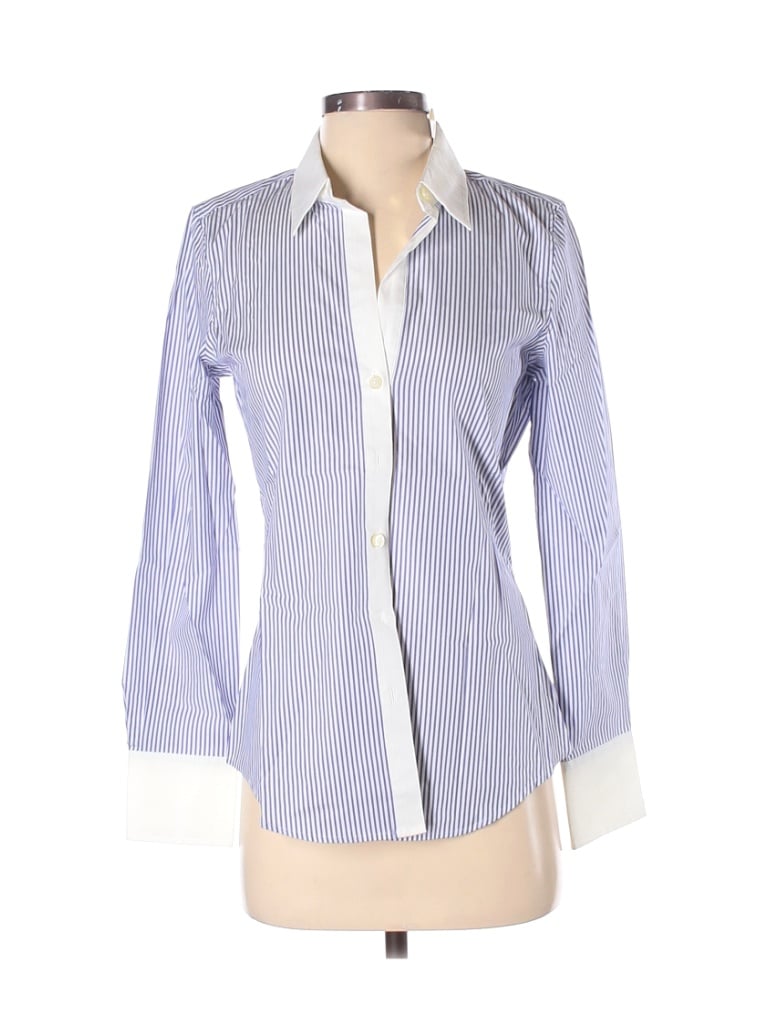 Old Navy Color Block Stripes Blue Long Sleeve Button-Down Shirt Size S ...