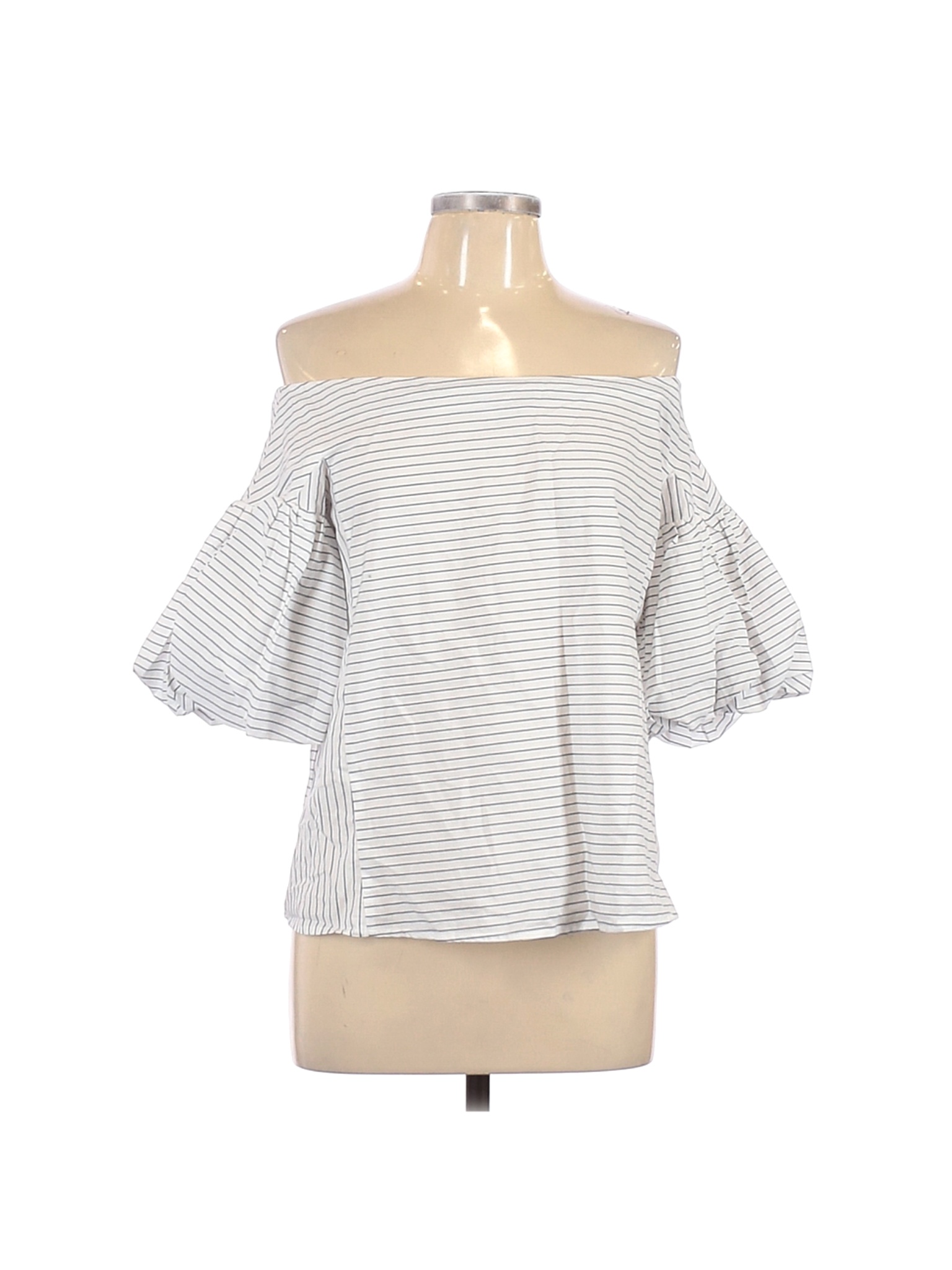 H&M Women White 3/4 Sleeve Blouse 10 | eBay