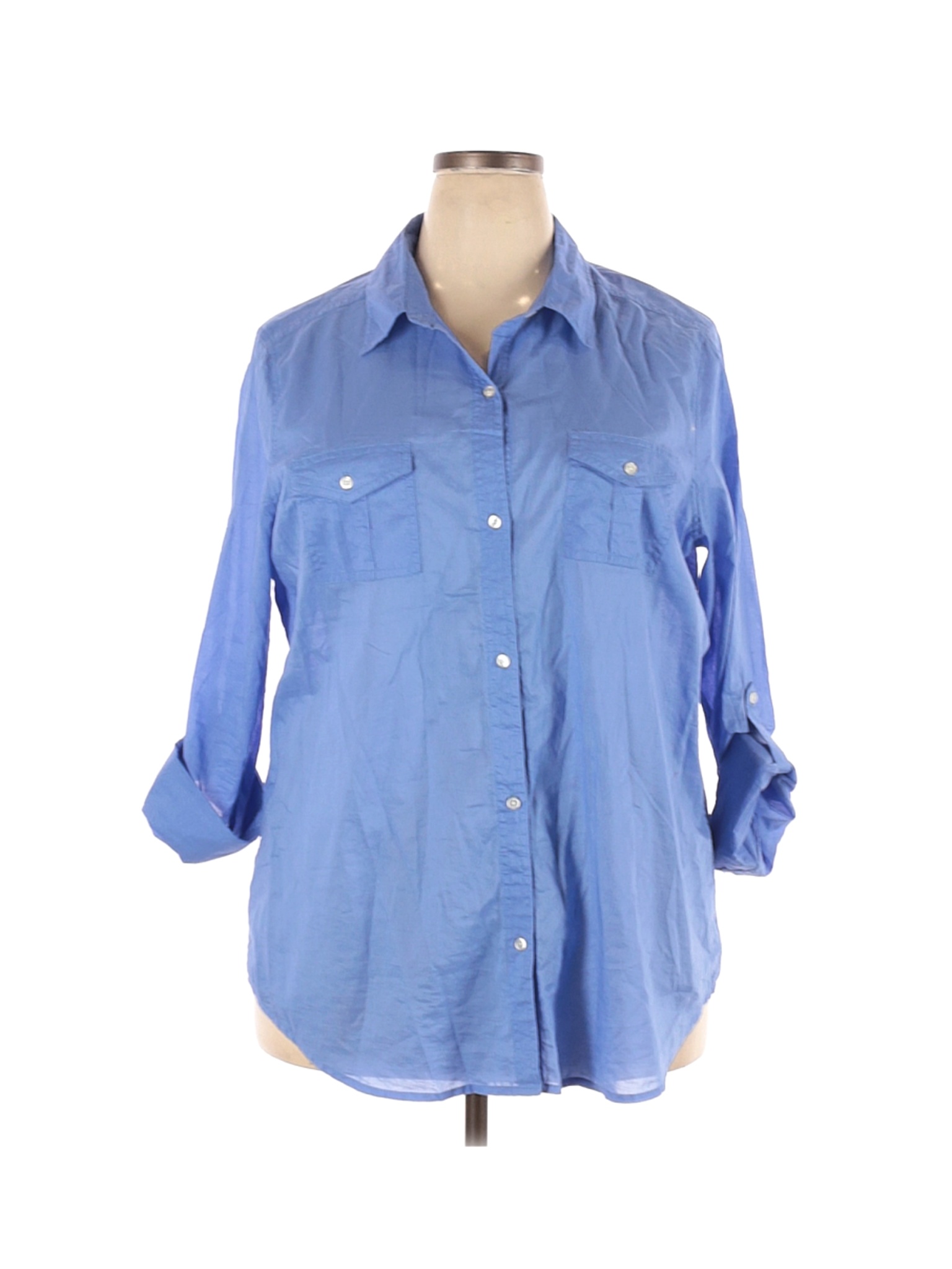 Old Navy Women Blue Long Sleeve Button-Down Shirt XXL | eBay
