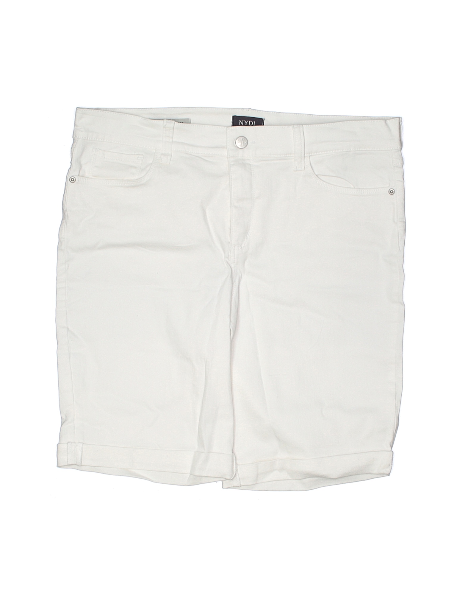 NYDJ Women White Denim Shorts 14 | eBay