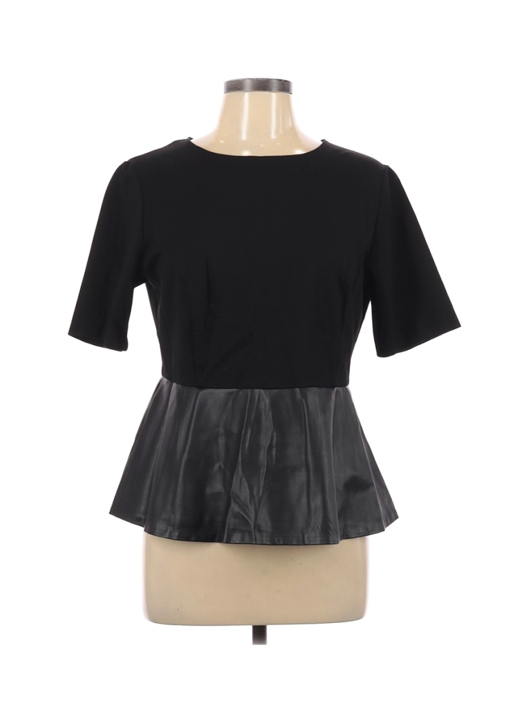 Harve Benard Solid Black Short Sleeve Top Size L - 53% off | thredUP