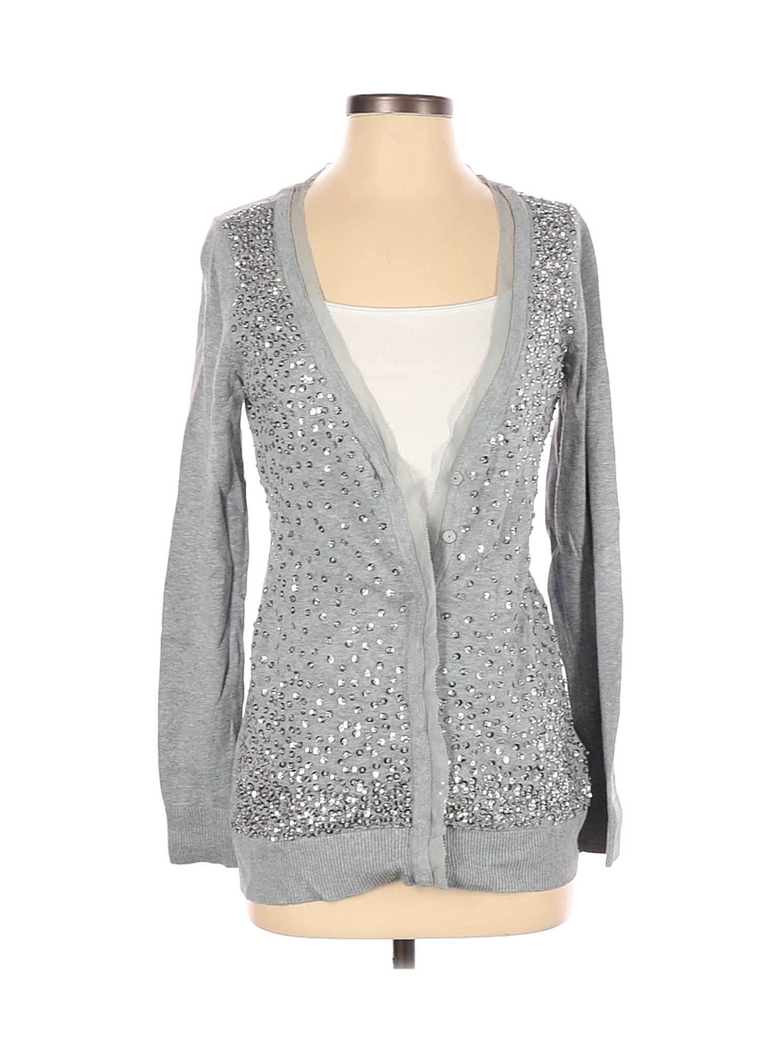 White House Black Market Solid Gray Cardigan Size S 73 off thredUP