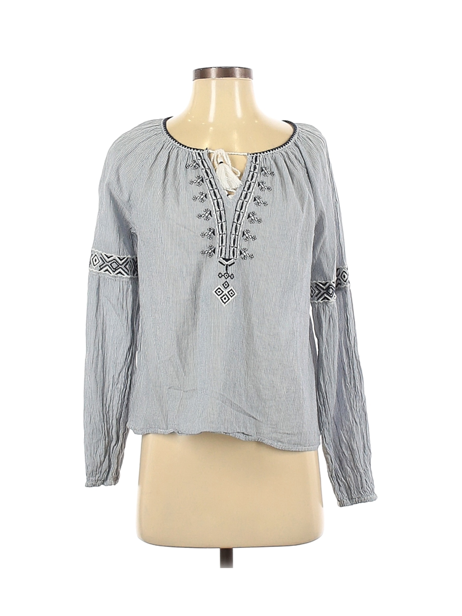 Abercrombie & Fitch Women Gray Long Sleeve Blouse S | eBay