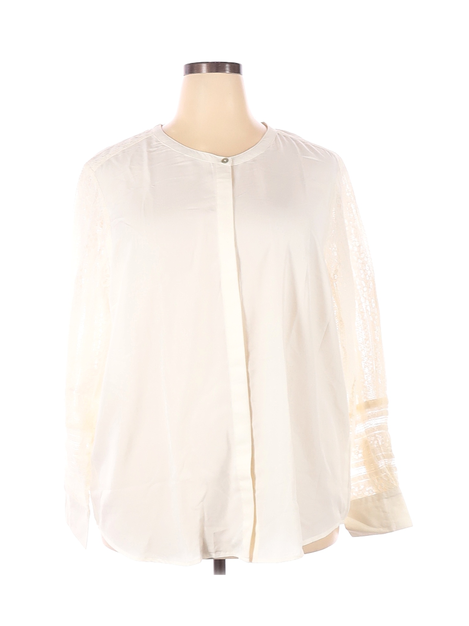 Blair Women Ivory Long Sleeve Blouse 2X Plus | eBay