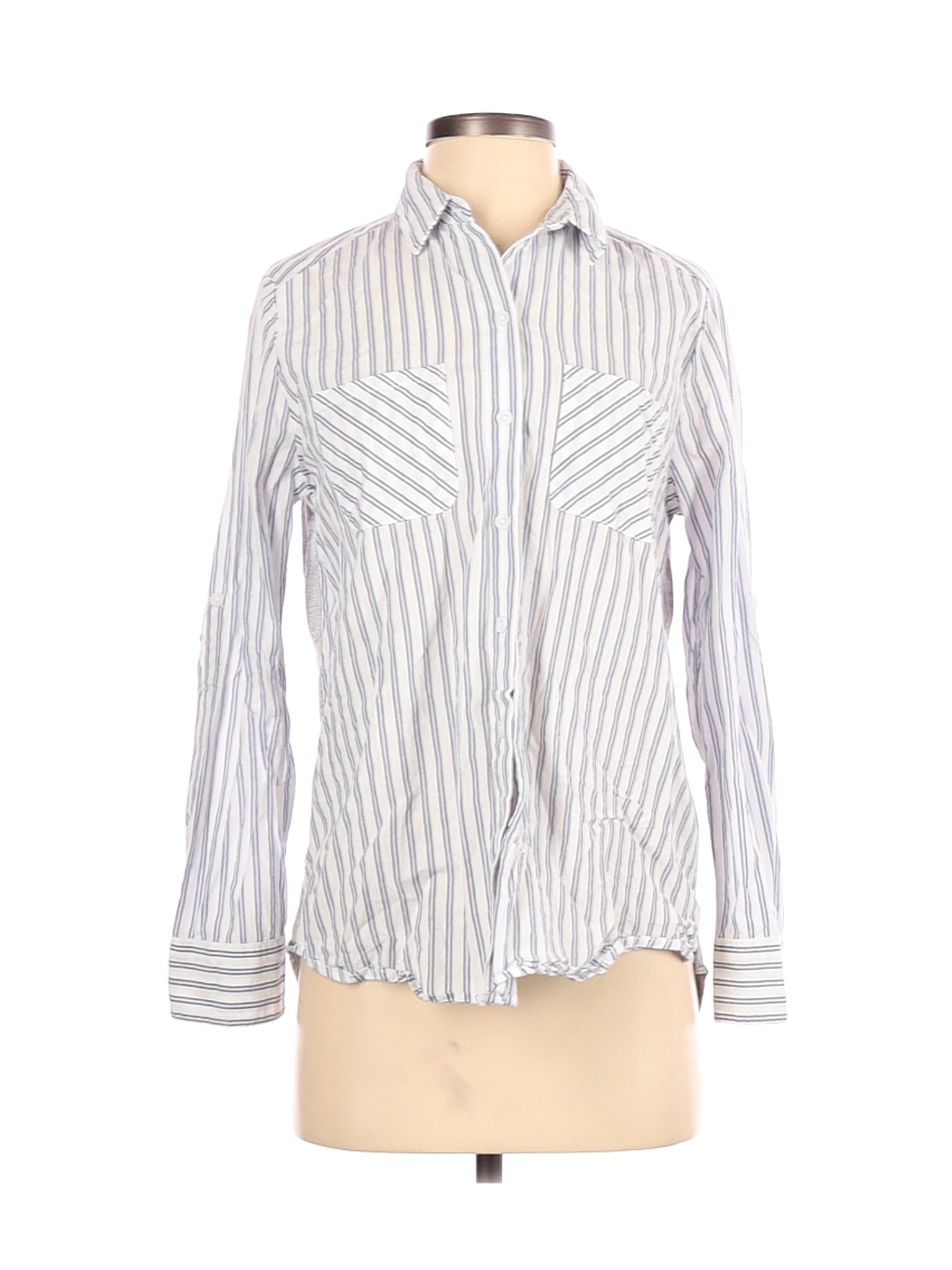 Beach Lunch Lounge Women White Long Sleeve Button-Down Shirt S | eBay