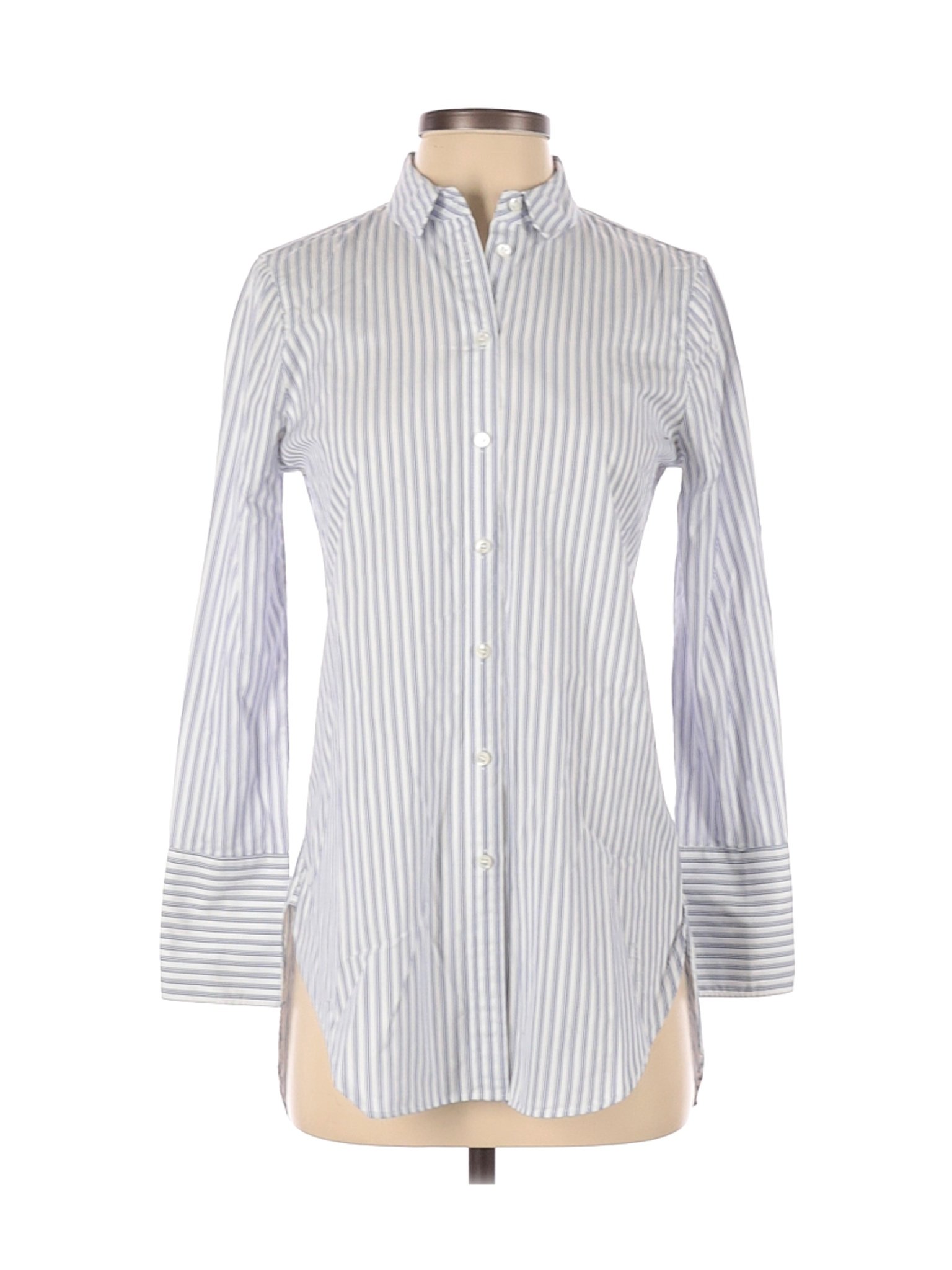 J.Crew Women White Long Sleeve Button-Down Shirt 4 Petites | eBay