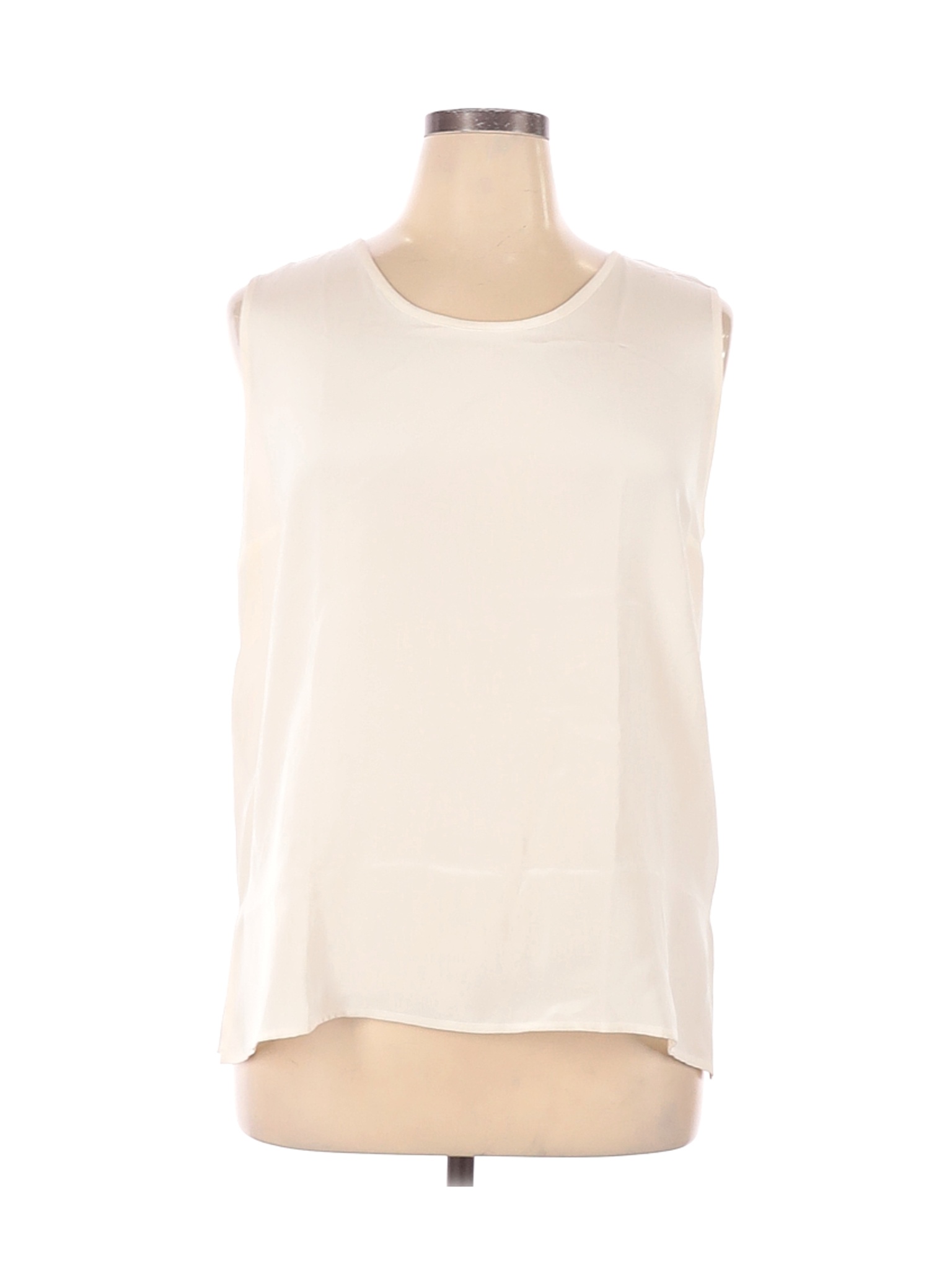 Caroline Rose Women Ivory Sleeveless Silk Top XL | eBay