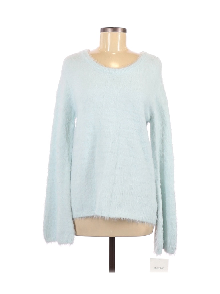 Ellen Tracy Solid Blue Pullover Sweater Size M - 66% off | thredUP