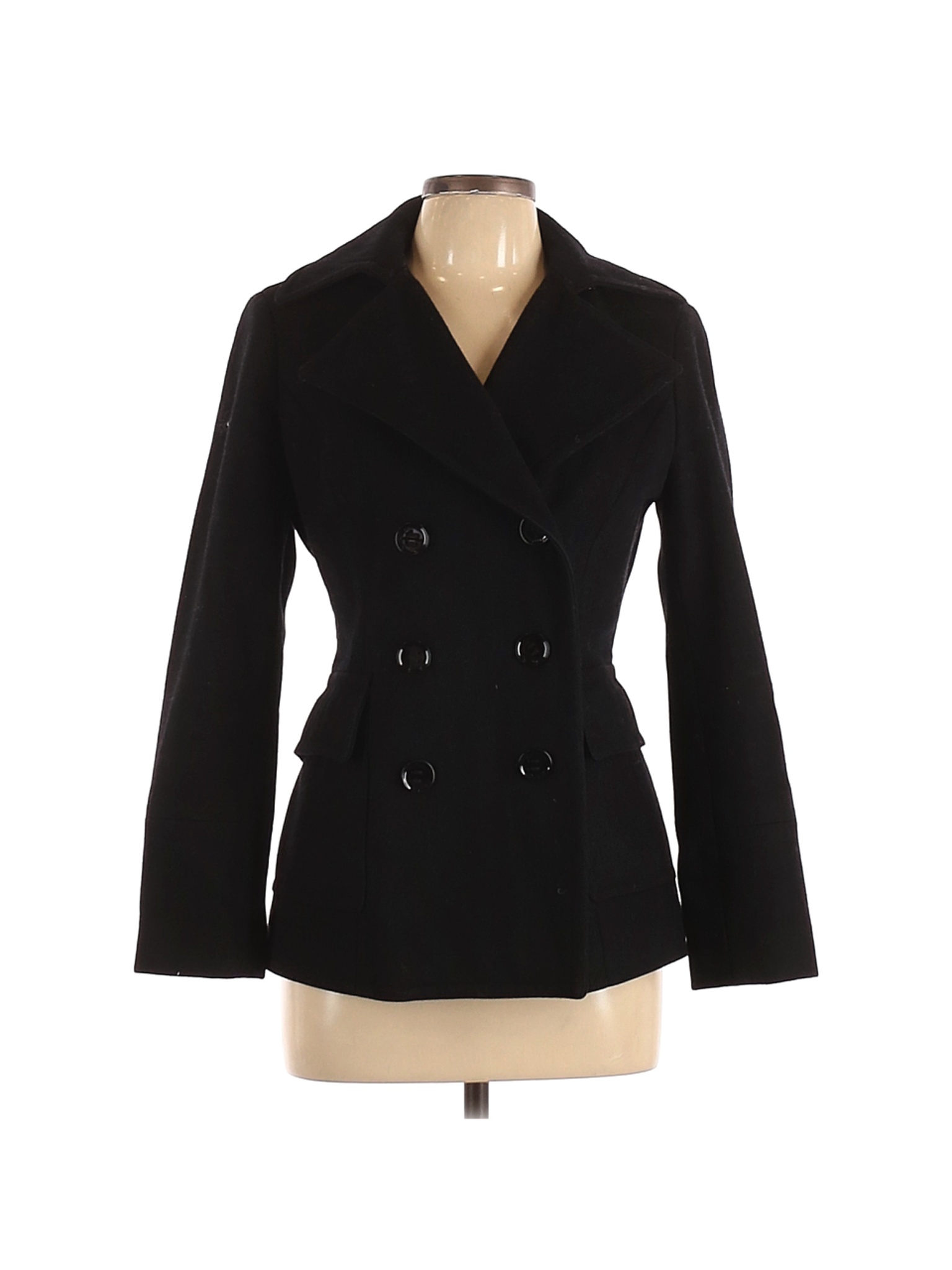Calvin Klein Women Black Wool Coat 6 Petites | eBay