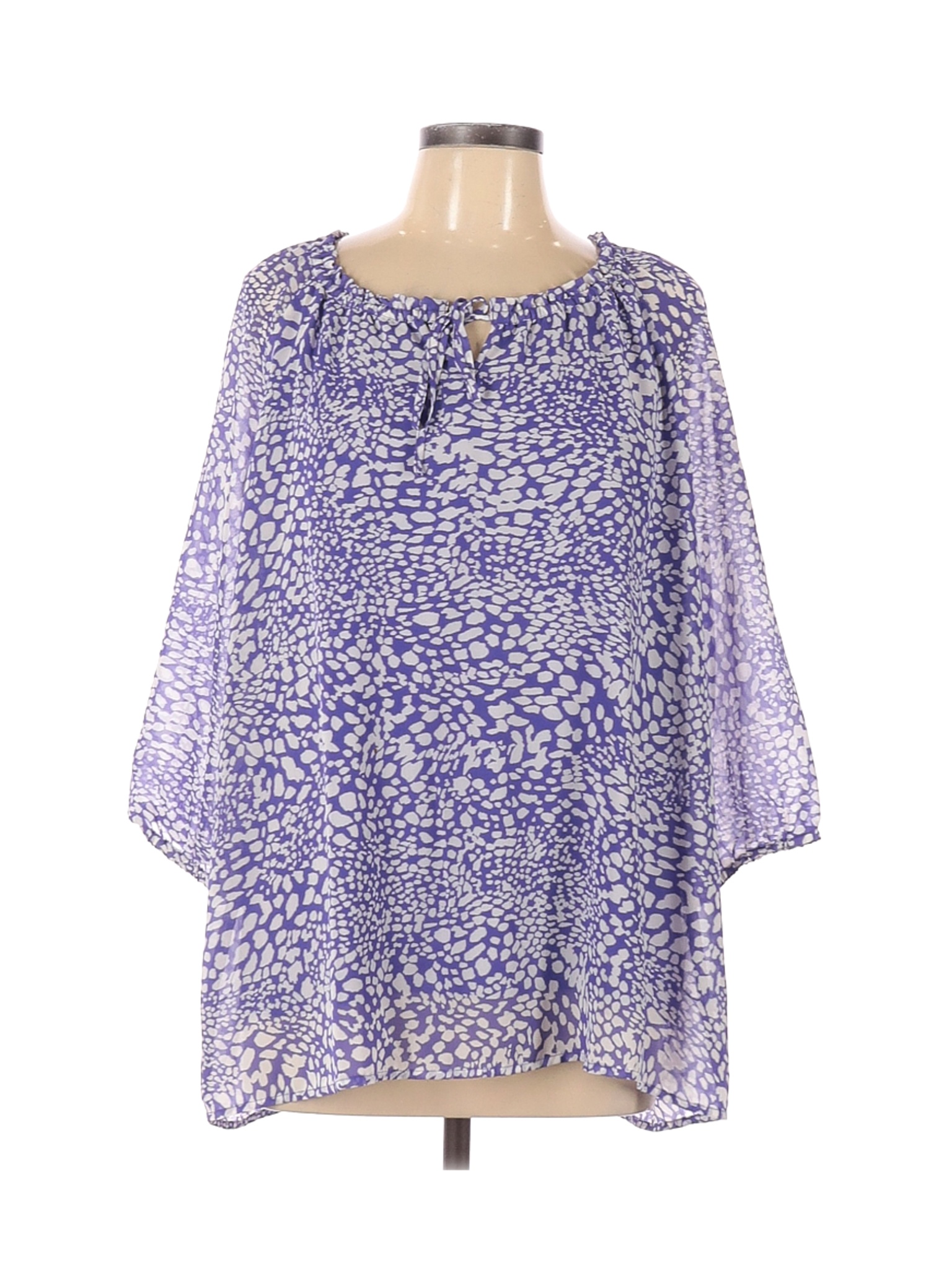 Denim & Co Women Purple Long Sleeve Blouse L | eBay