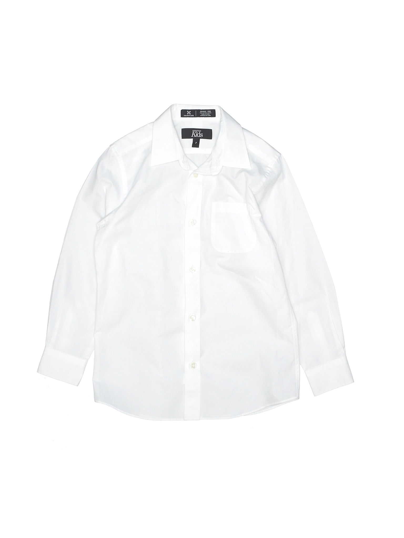 Nordstrom Boys White Long Sleeve Button-Down Shirt 7 | eBay