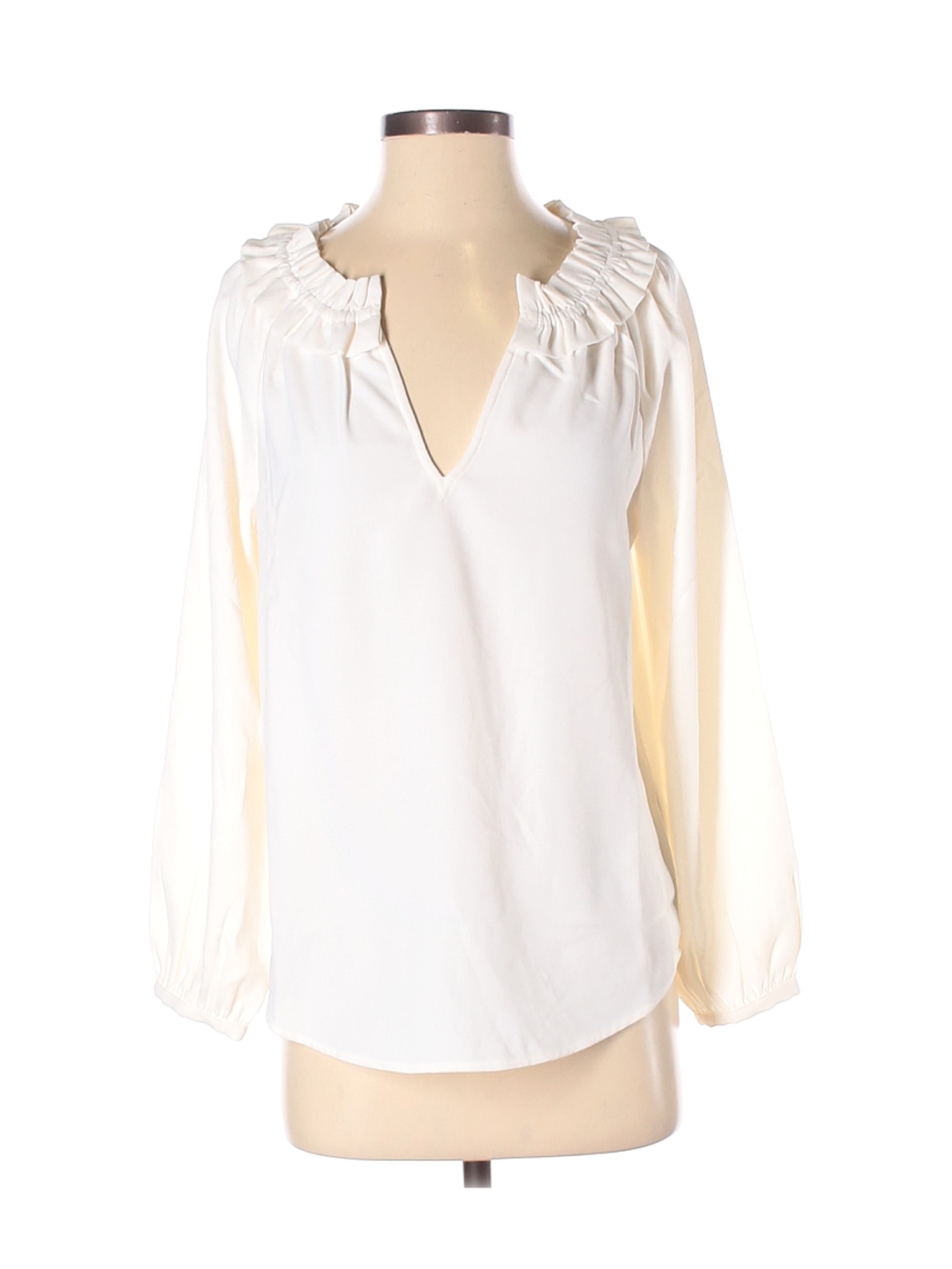 NWT J.Crew Women White Long Sleeve Blouse XS | eBay