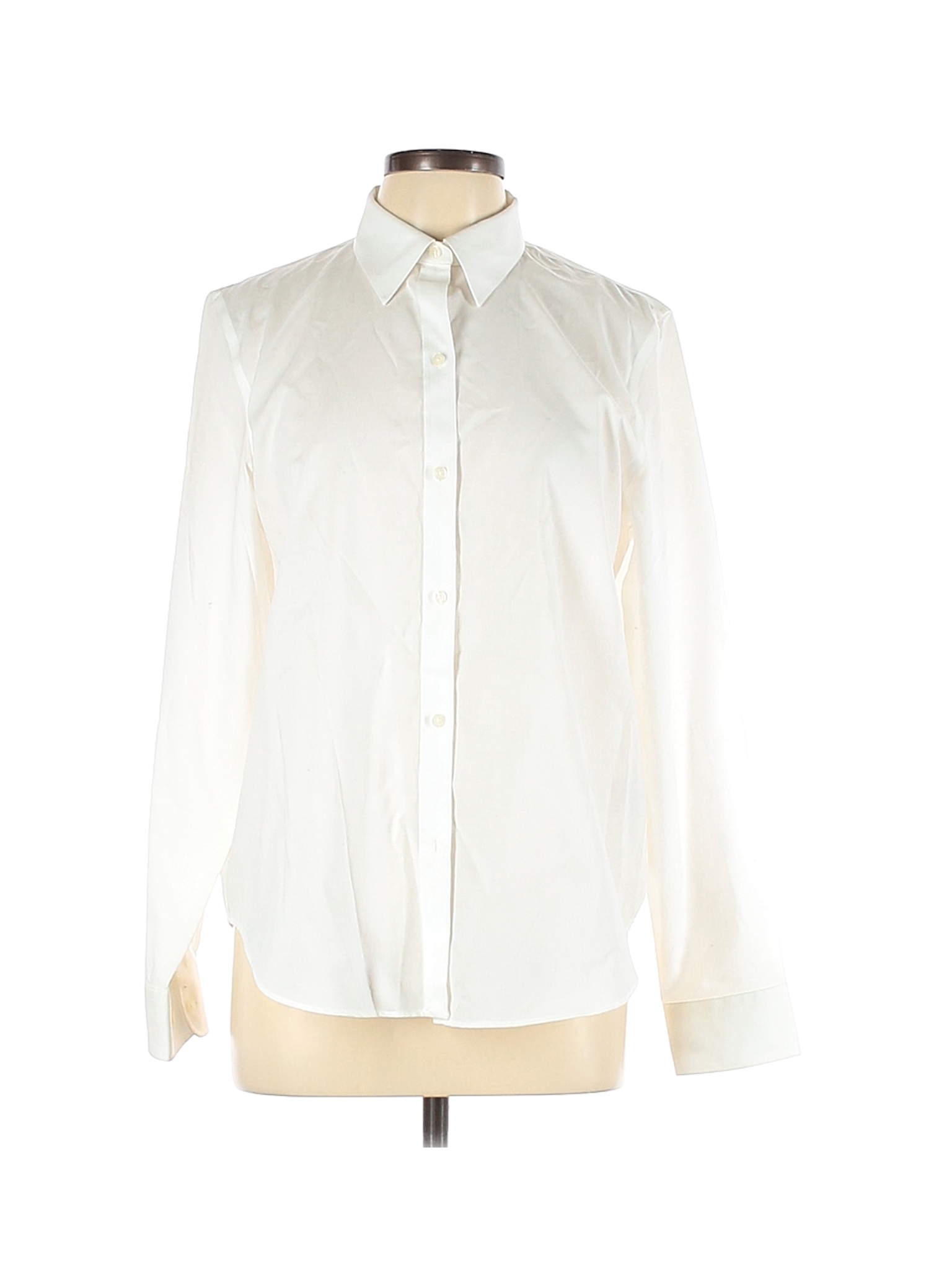 Chaps Women White Long Sleeve Button-Down Shirt L | eBay