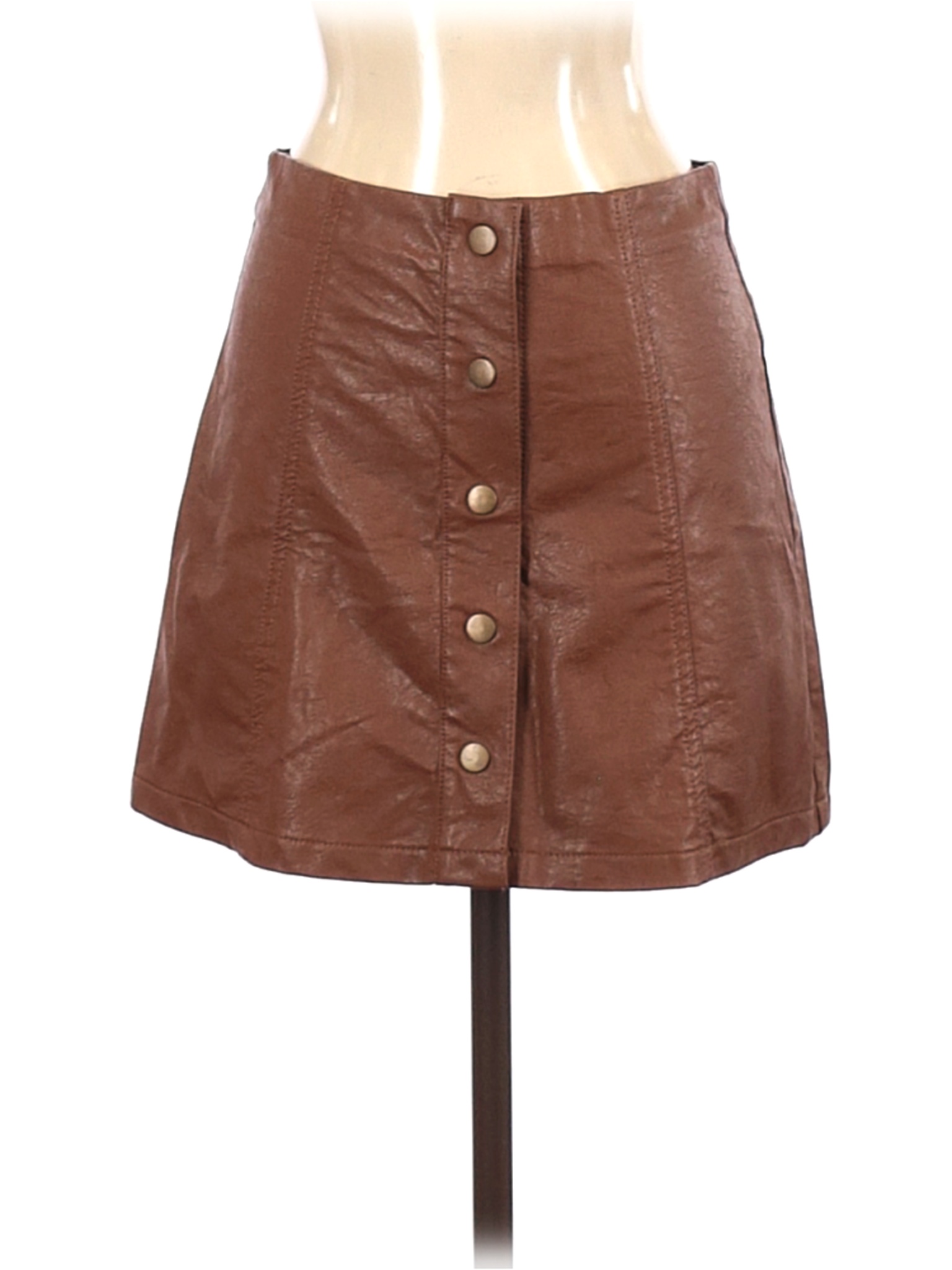 NWT Forever 21 Women Brown Faux Leather Skirt S | eBay