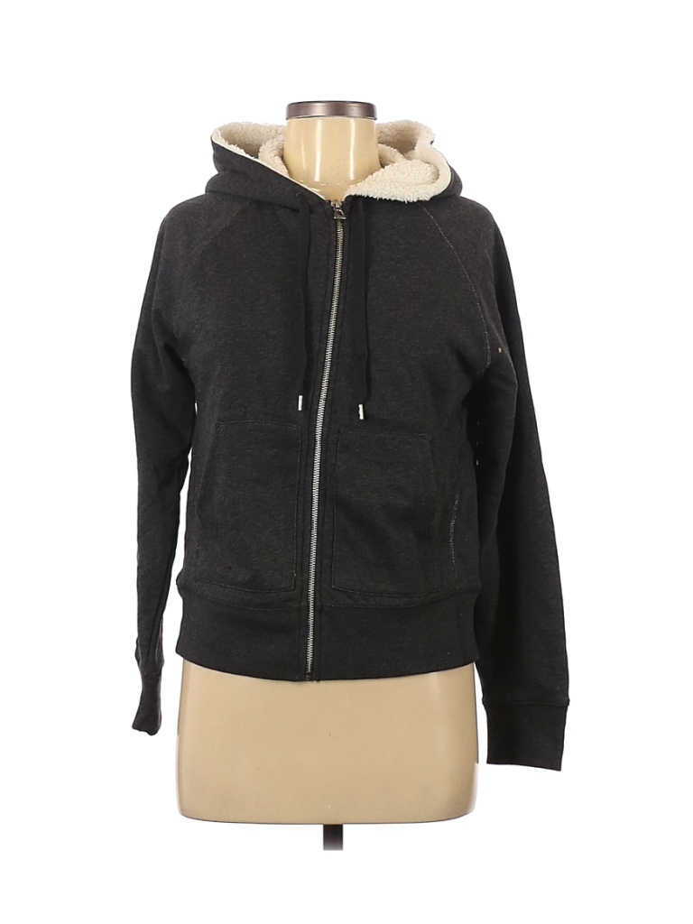 Gap Solid Black Gray Zip Up Hoodie Size S 84 off thredUP