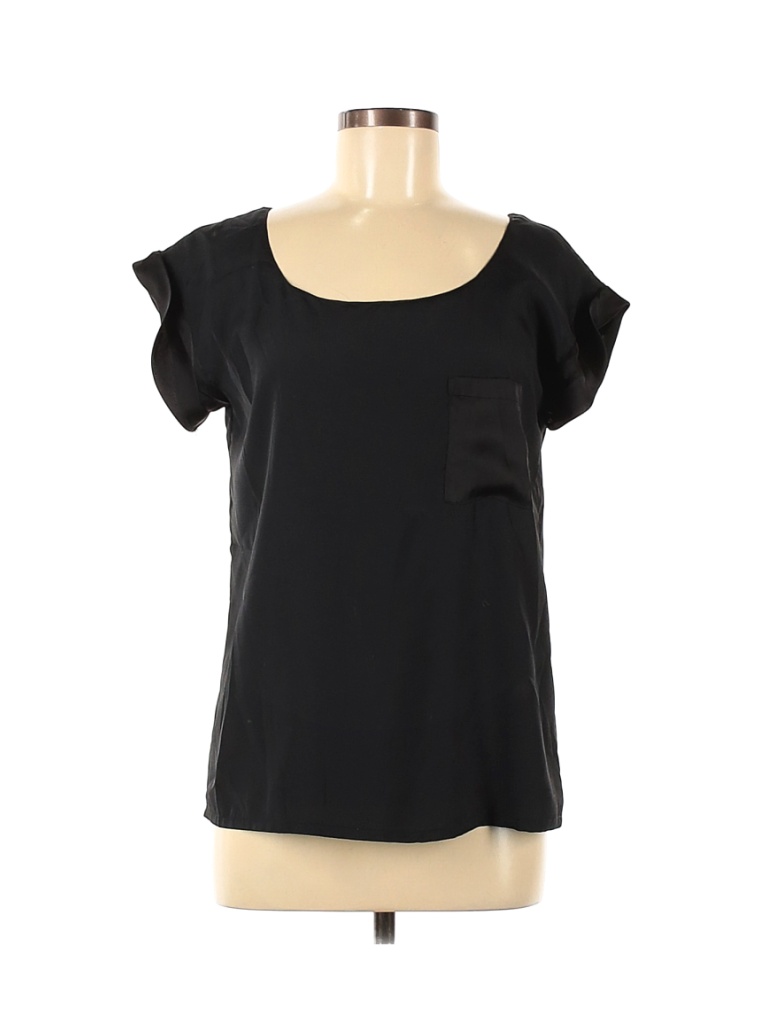 Velvet Heart 100% Polyester Solid Black Short Sleeve Blouse Size M - 94 ...