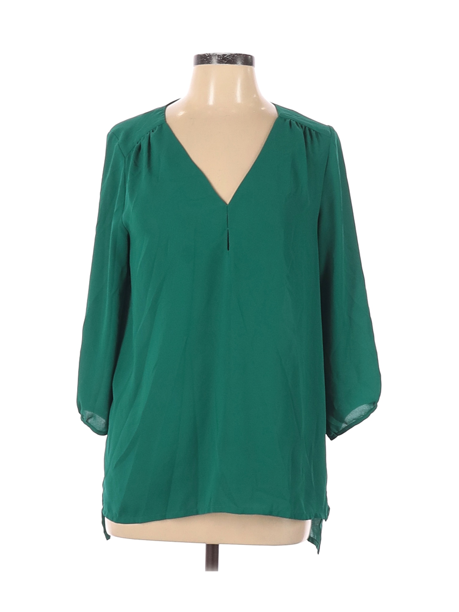 H&M Women Green 3/4 Sleeve Blouse 10 | eBay