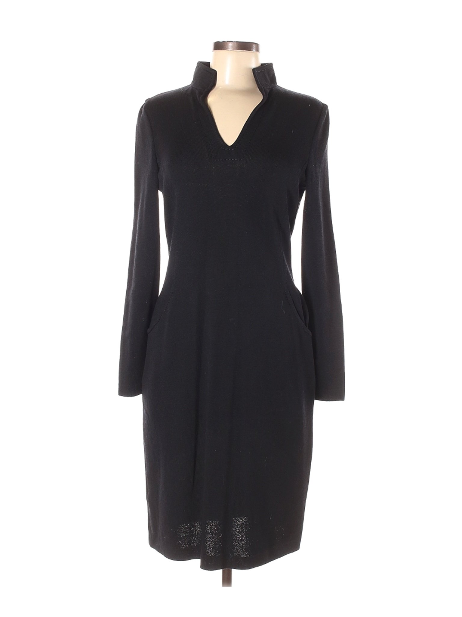 St. John Caviar Women Black Casual Dress 6 | eBay