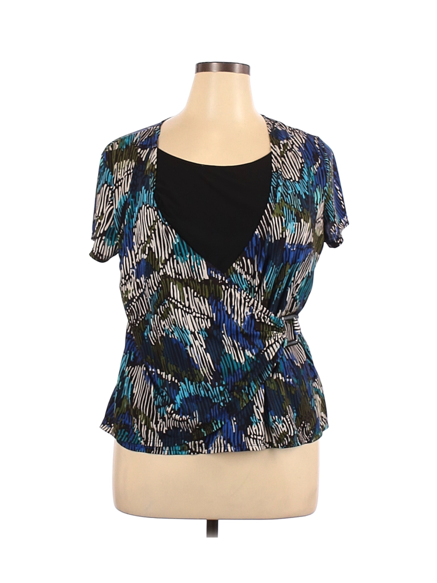 Notations Blue Short Sleeve Blouse Size XL - 59% off | thredUP