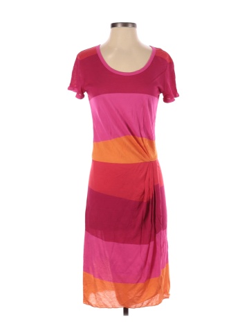 BCBGMAXAZRIA 100 Rayon Color Block Stripes Multi Color Pink