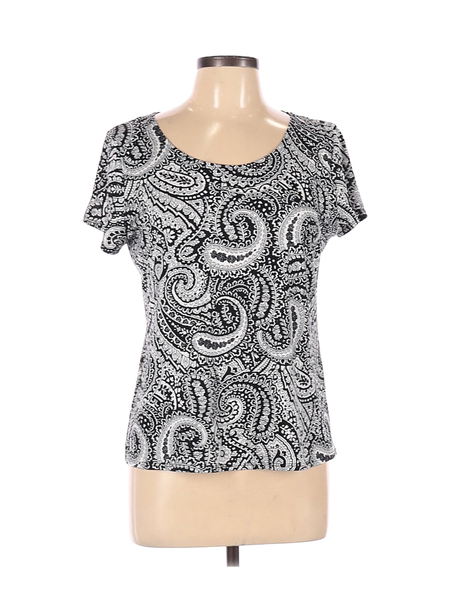 Notations Women Black Short Sleeve T-Shirt L | eBay