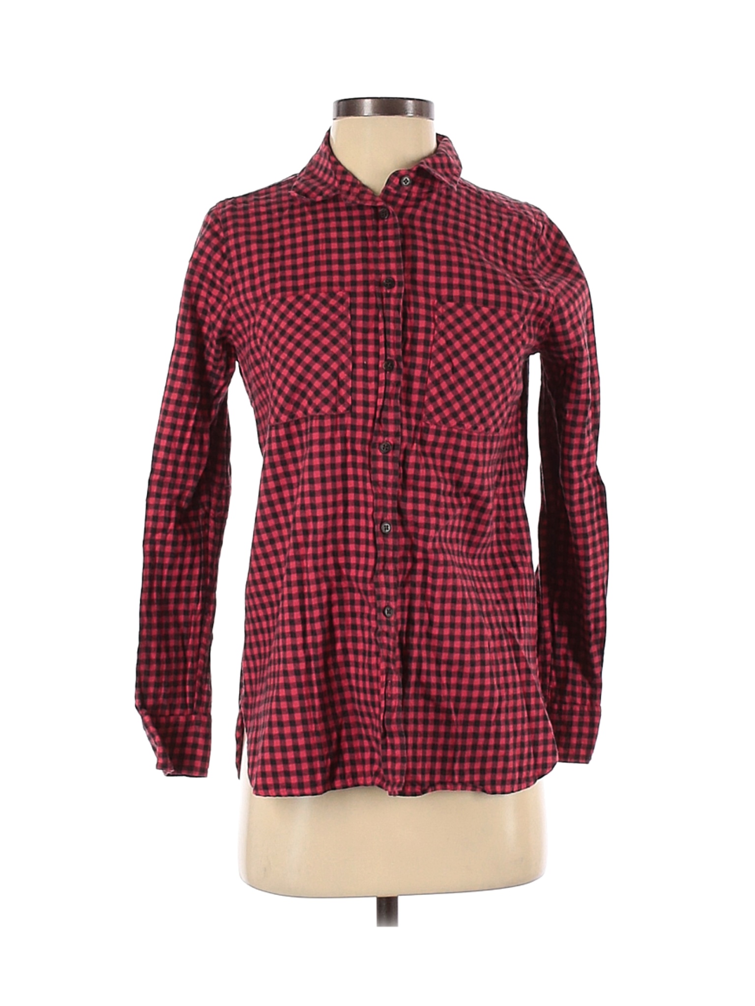 J.Crew Women Red Long Sleeve Button-Down Shirt 4 Petites | eBay