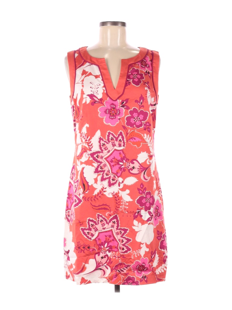 Ann Taylor 100% Cotton Floral Pink Orange Casual Dress Size 8 - 77% off ...