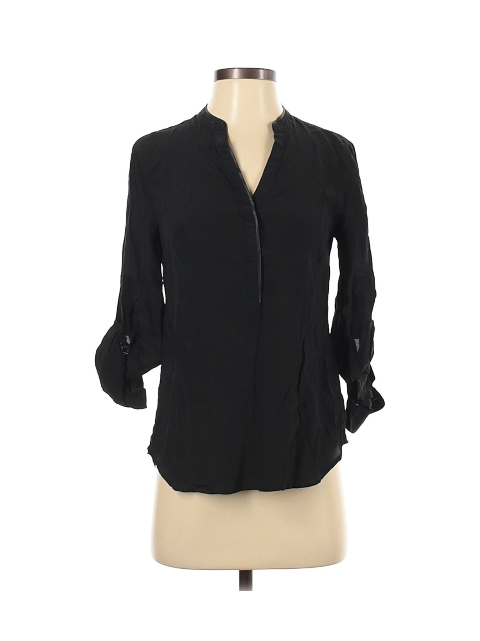 Banana Republic Women Black Long Sleeve Silk Top XS | eBay